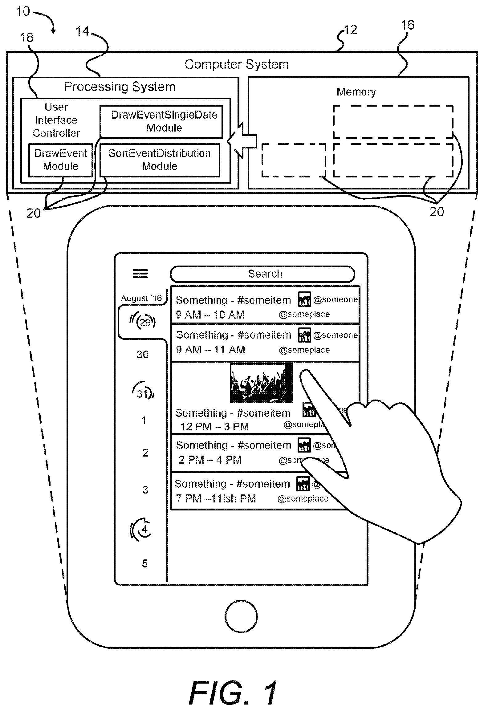 Patent US11774917 — Apparatus with API for use in indicating time interval durations of particular events — Figure 1