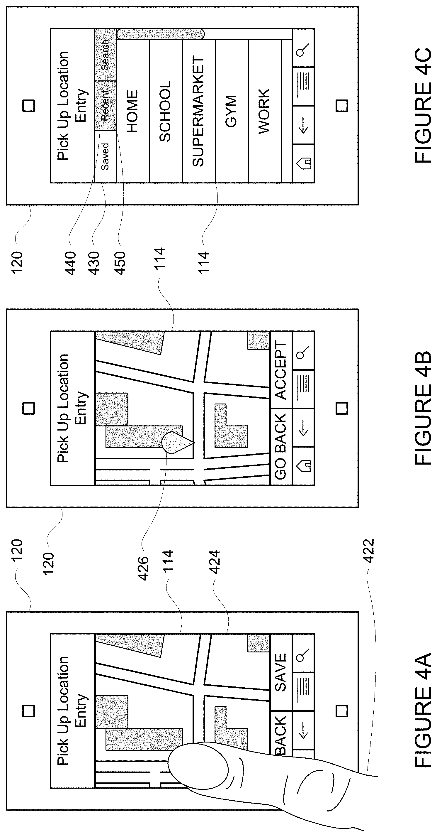 Patent US11774972 Figure 4 – Pickup and drop off zones for autonomous vehicles