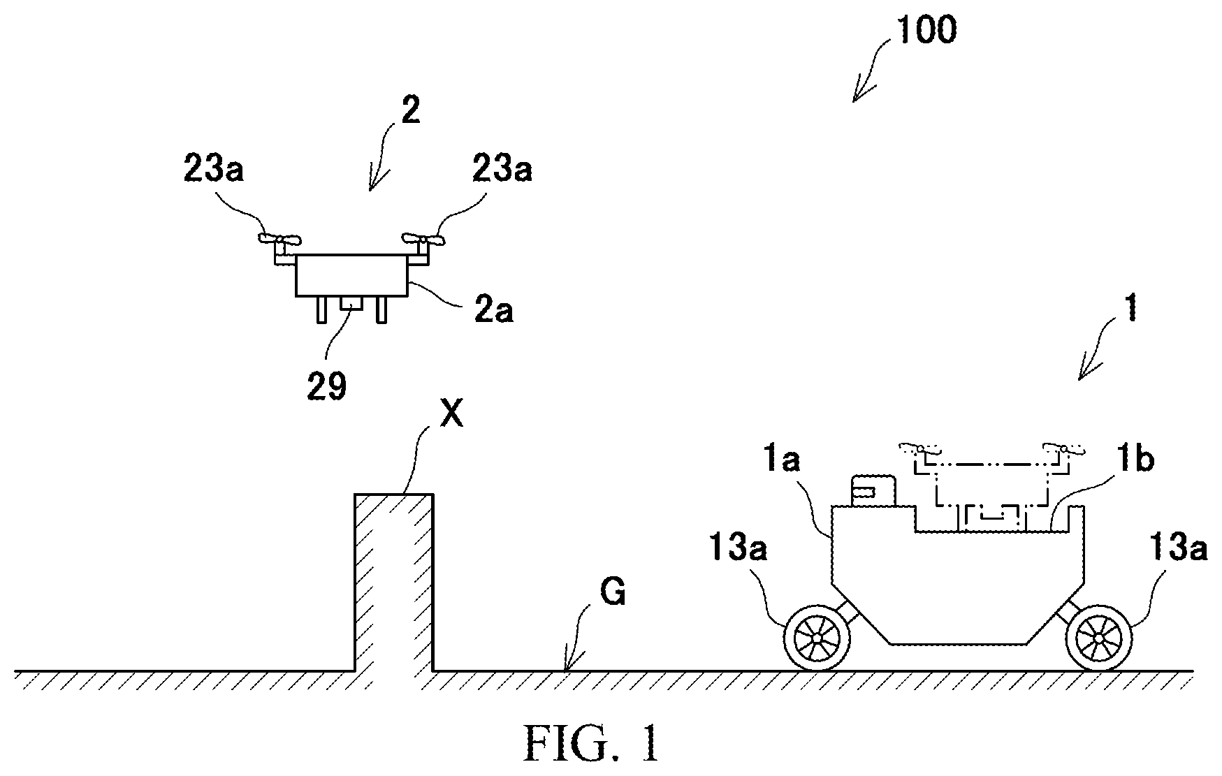 Patent US11774973 — Storage device, movement assistance system, and movement assistance method — Figure 1