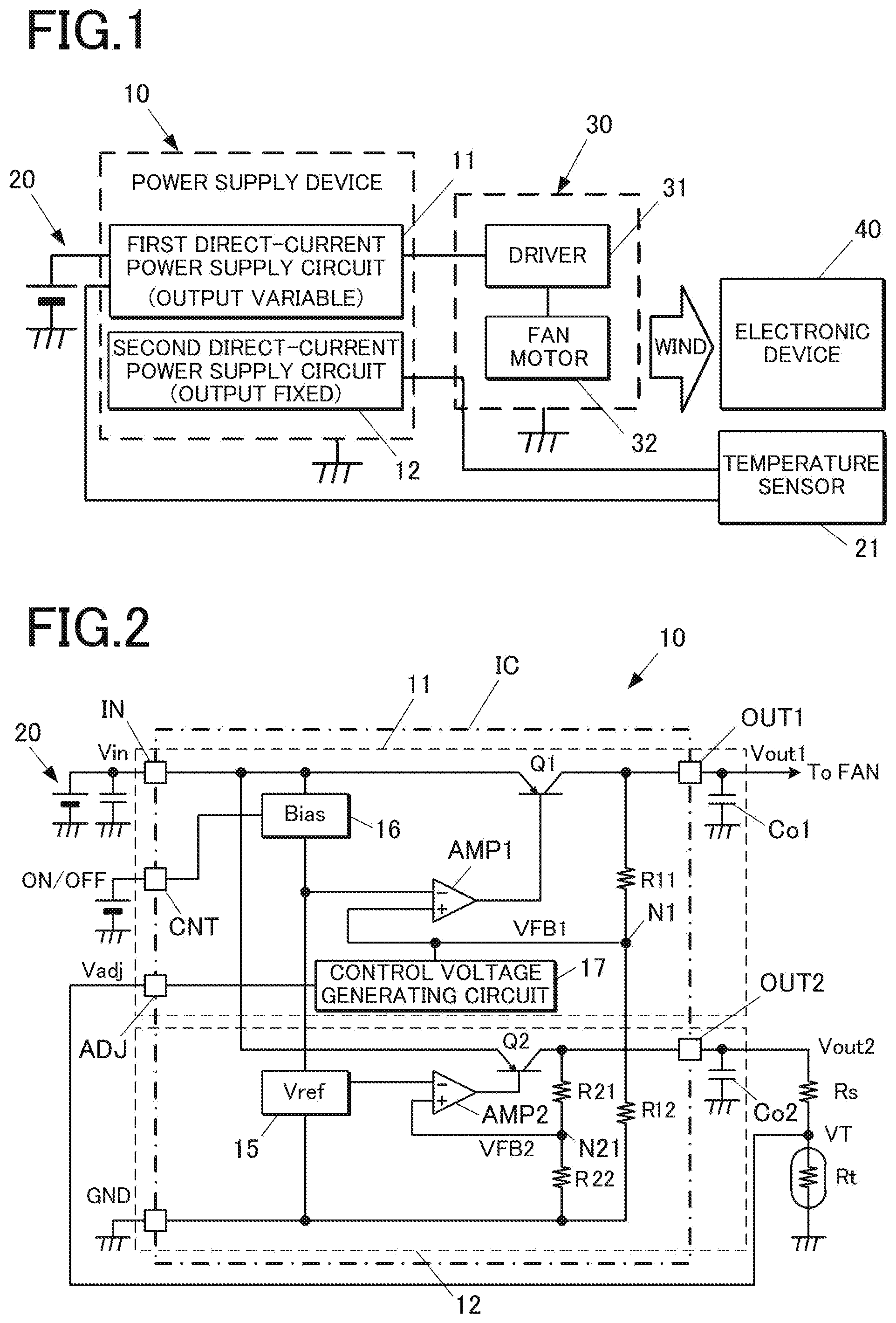 Patent US11774992 Figure 1 – Power supply device and semiconductor device for power supply control