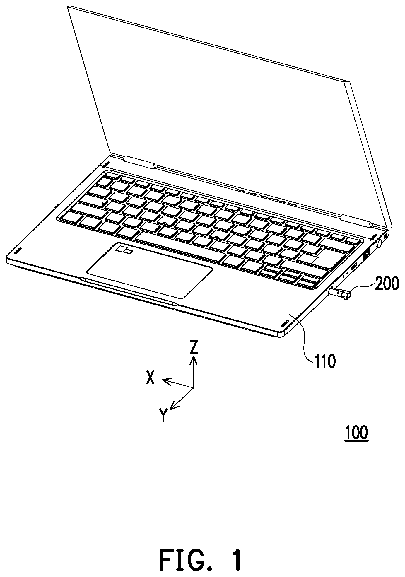 Patent US11775007 — Pick-and-place mechanism for stylus — Figure 1