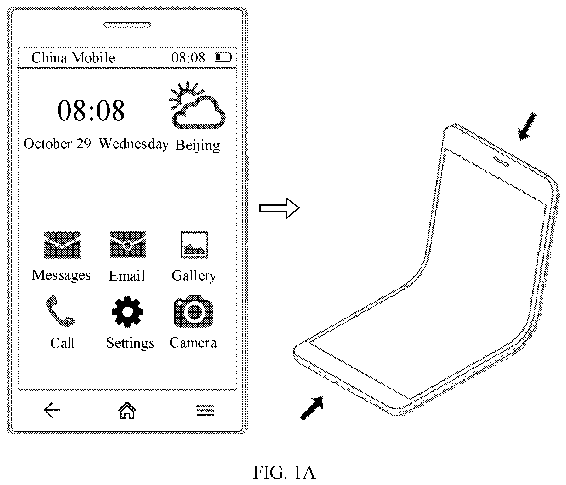 Patent US11775025 — Display method for device having foldable screen and foldable screen device — Figure 1