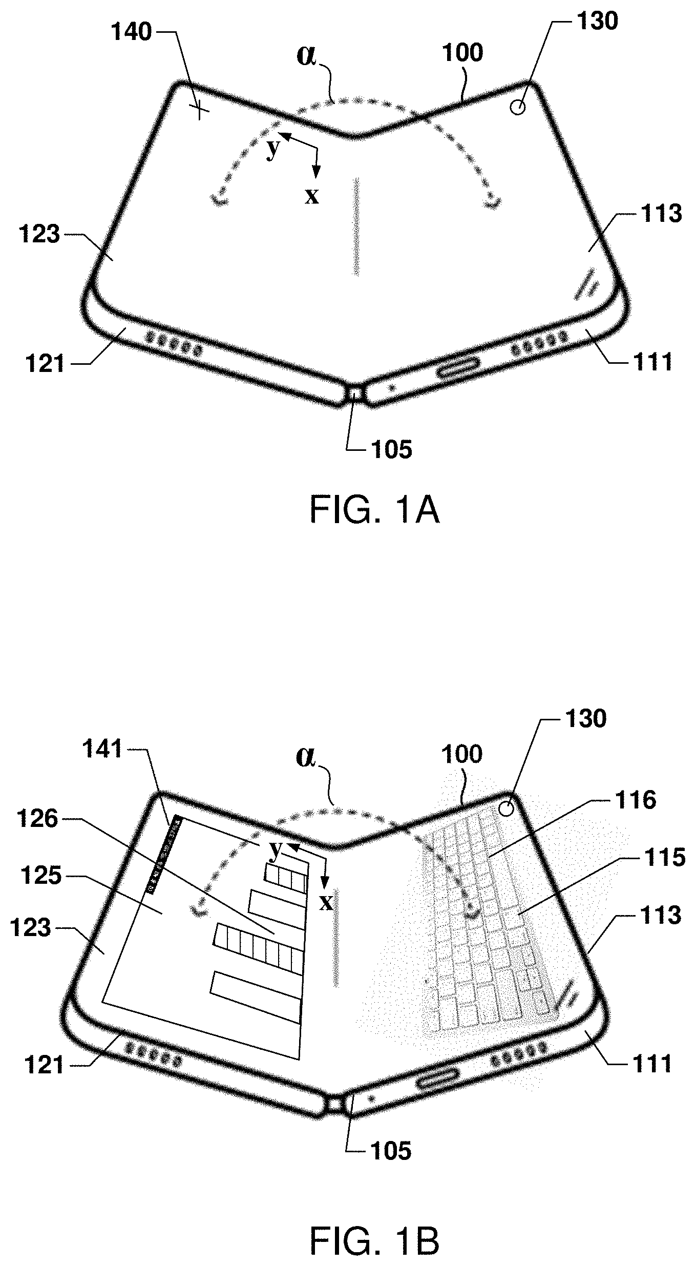 Patent US11775026 — Mobile device fold detection — Figure 1