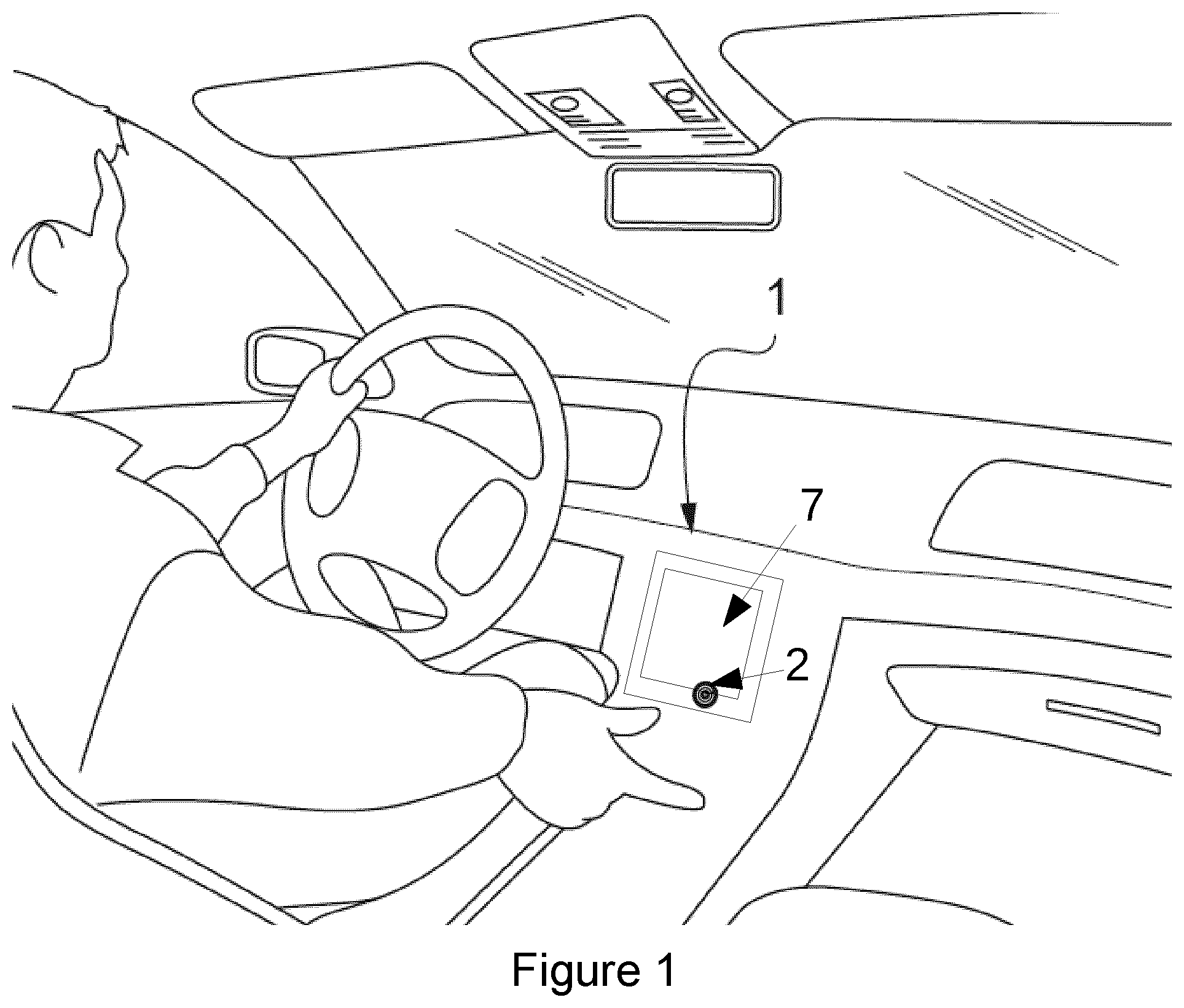 Patent US11775088 — Interface for controlling at least one function of a unit of a motor vehicle — Figure 1
