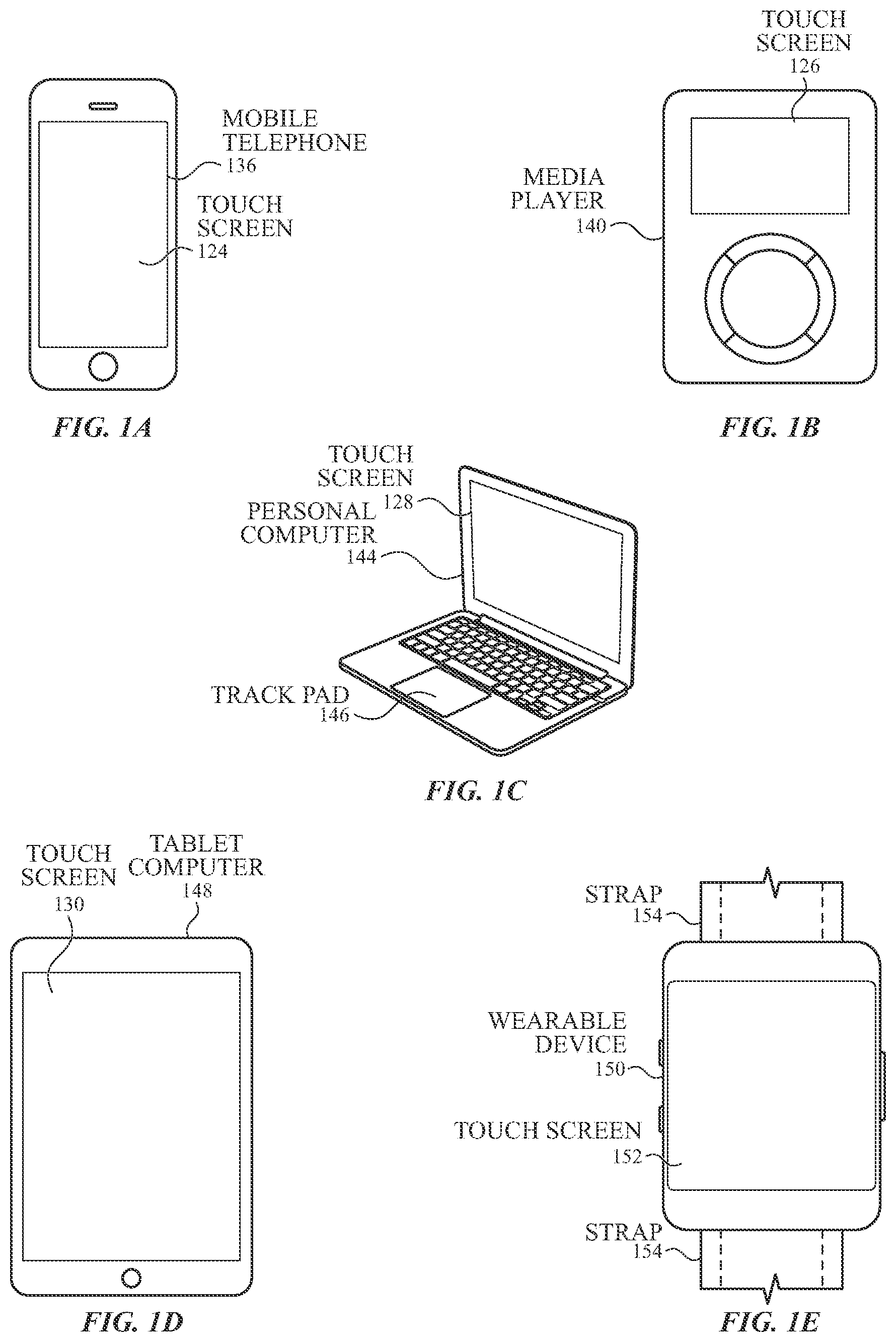 Patent US11775095 — Touch sensing utilizing integrated micro circuitry — Figure 1