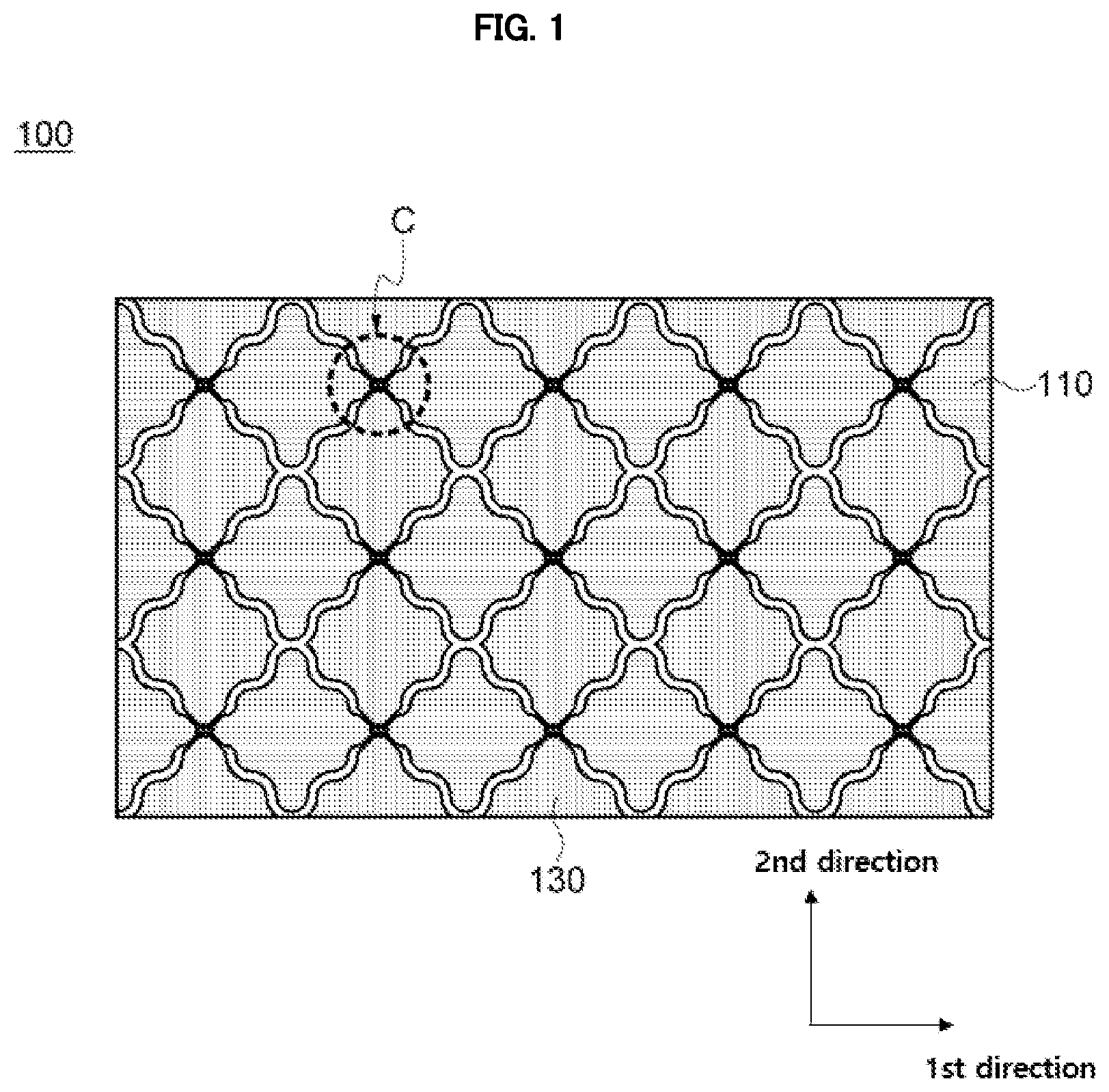 Patent US11775096 — Electrode structure combined with antenna and display device including the same — Figure 1
