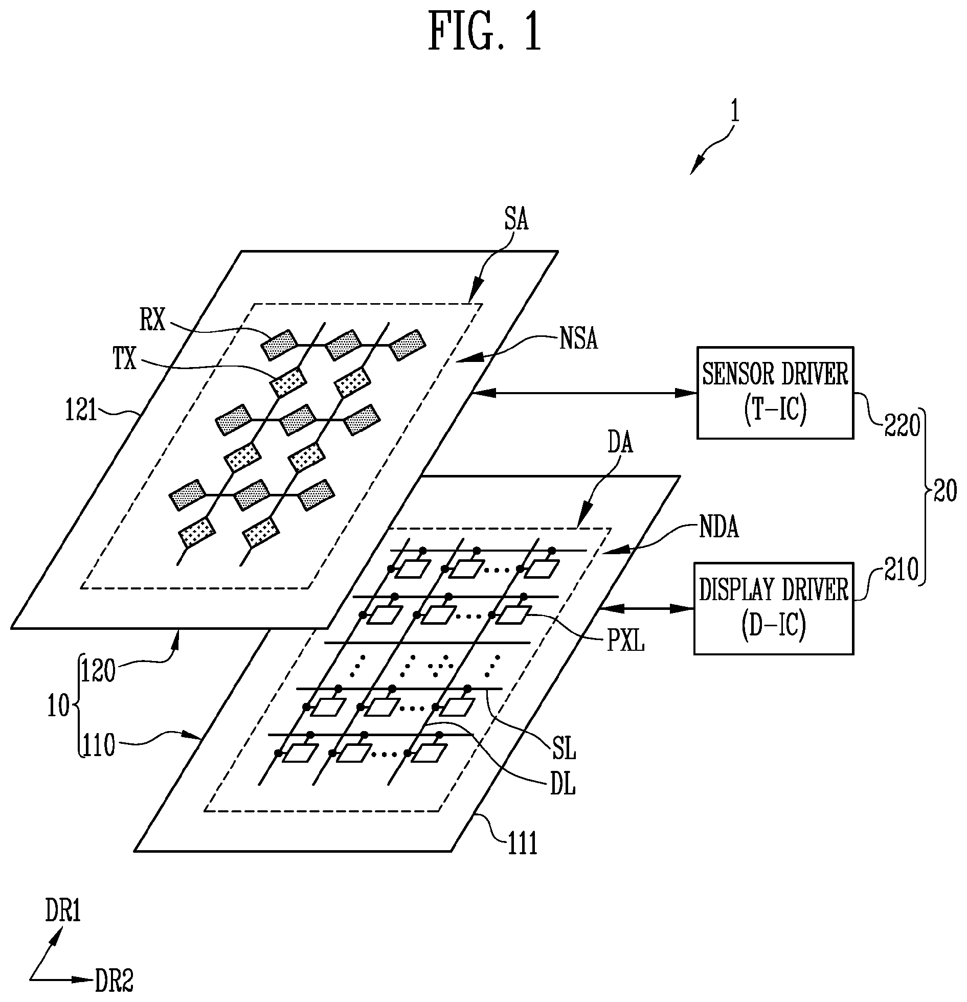 Patent US11775104 — Display device and driving method thereof — Figure 1