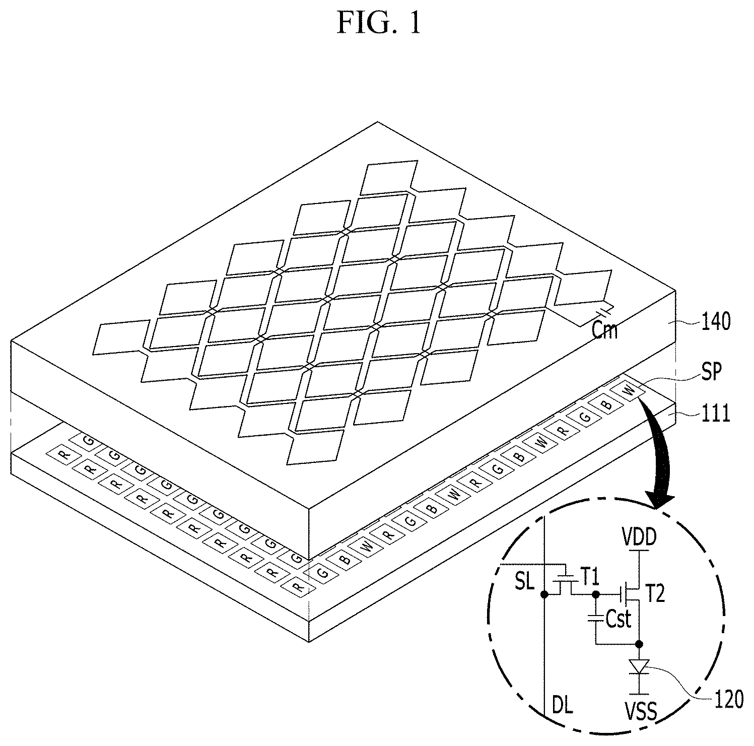 Patent US11775106 — Touch display device — Figure 1