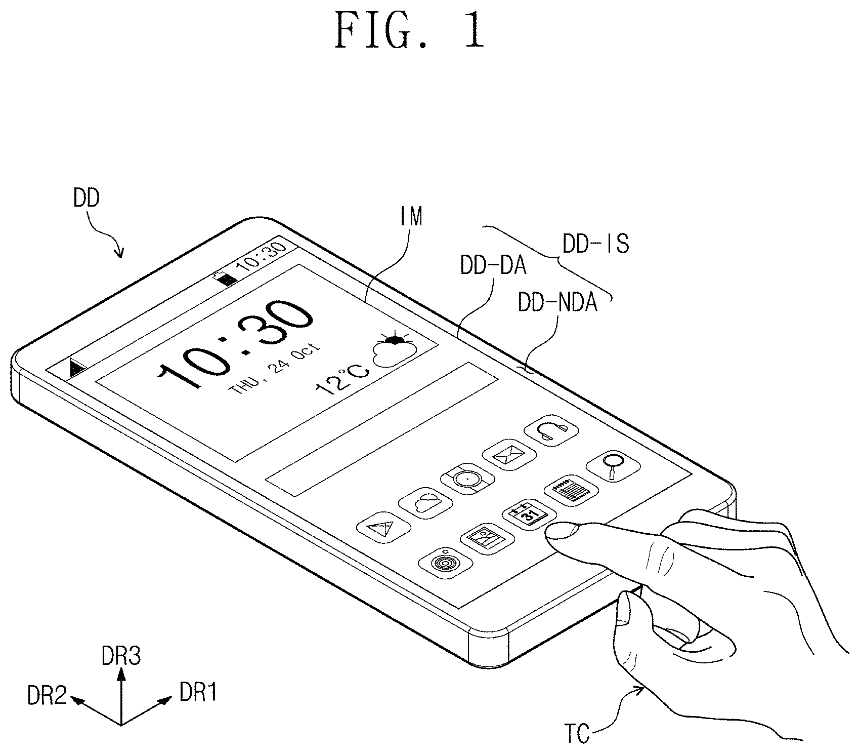 Patent US11775114 — Display device and operating method thereof — Figure 1