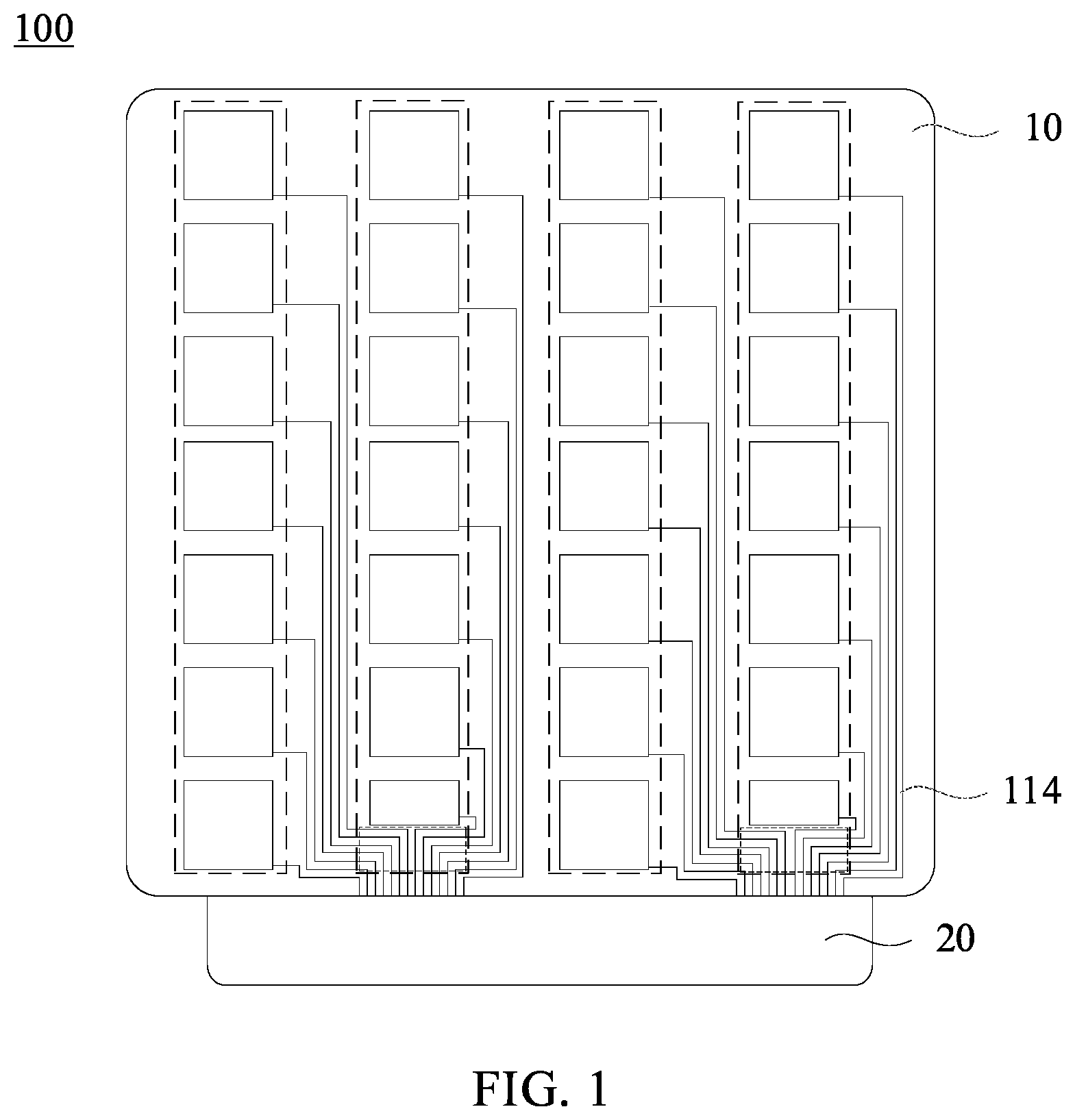 Patent US11775118 — Touch display panel and manufacturing method of touch display panel — Figure 1
