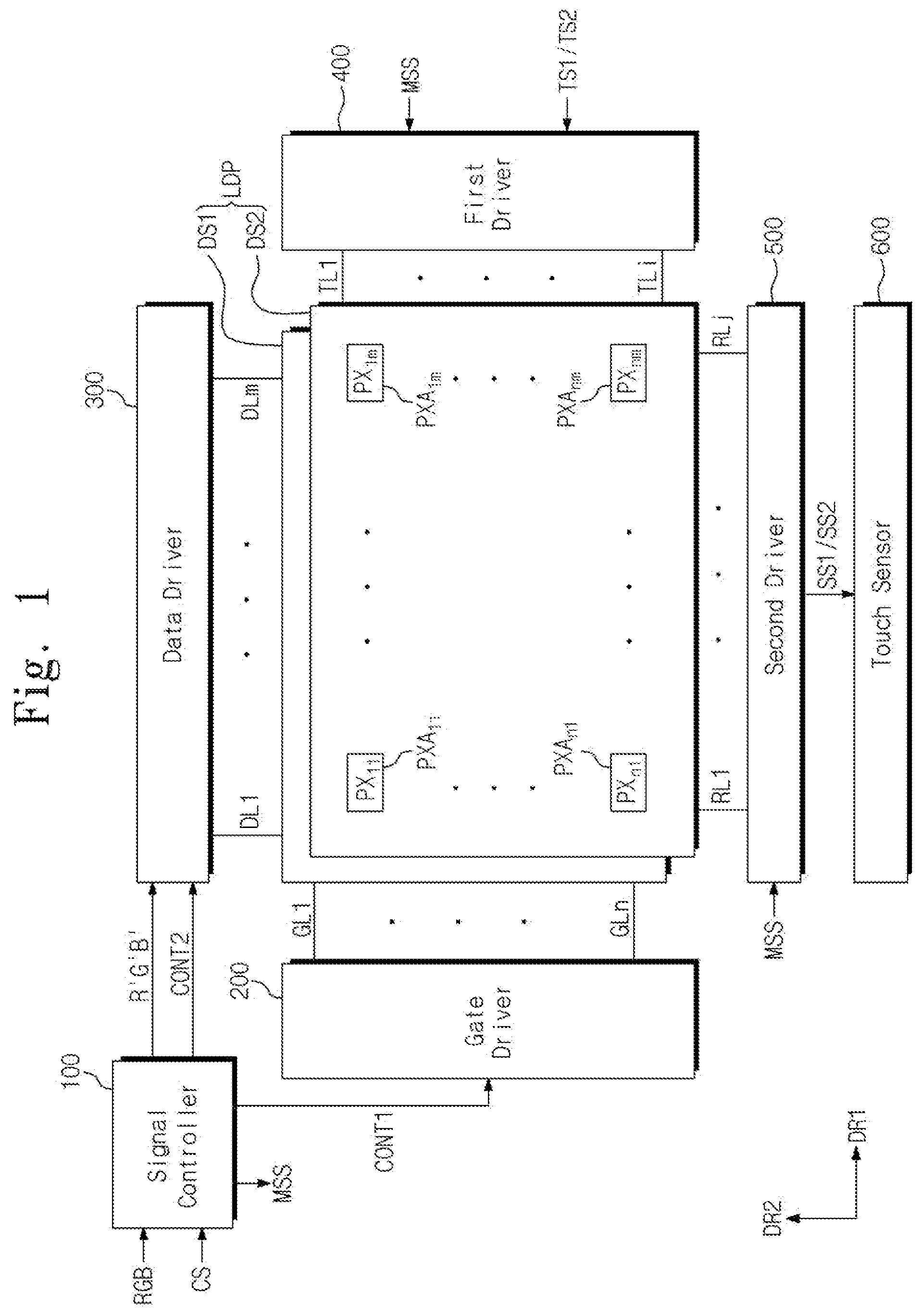 Patent US11775124 — Display device and method of driving the same in two modes — Figure 1