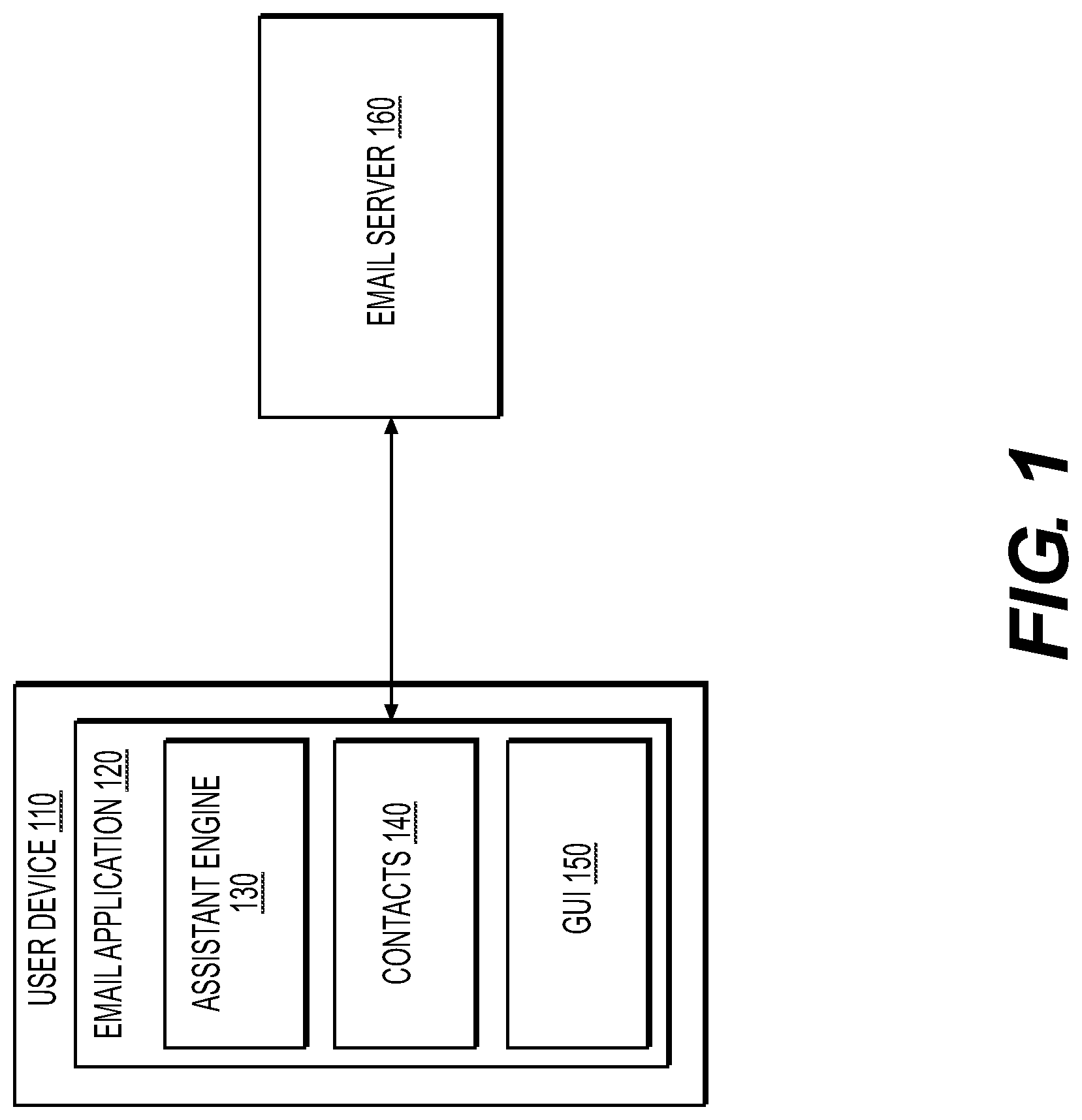 Patent US11775138 — Email assistant options bar for email applications — Figure 1