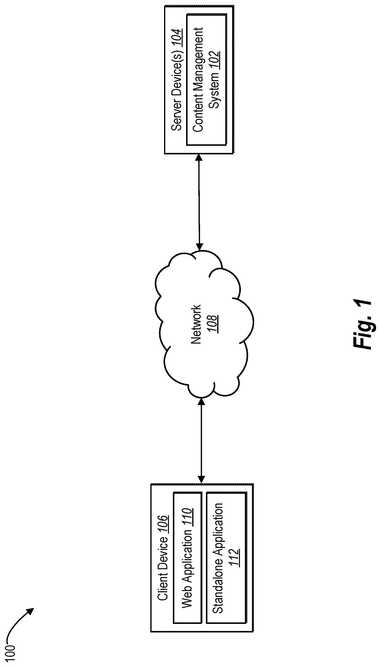 Patent US11775140 Figure 1 – Generating a customized organizational structure for uploading content to a cloud-based storage system