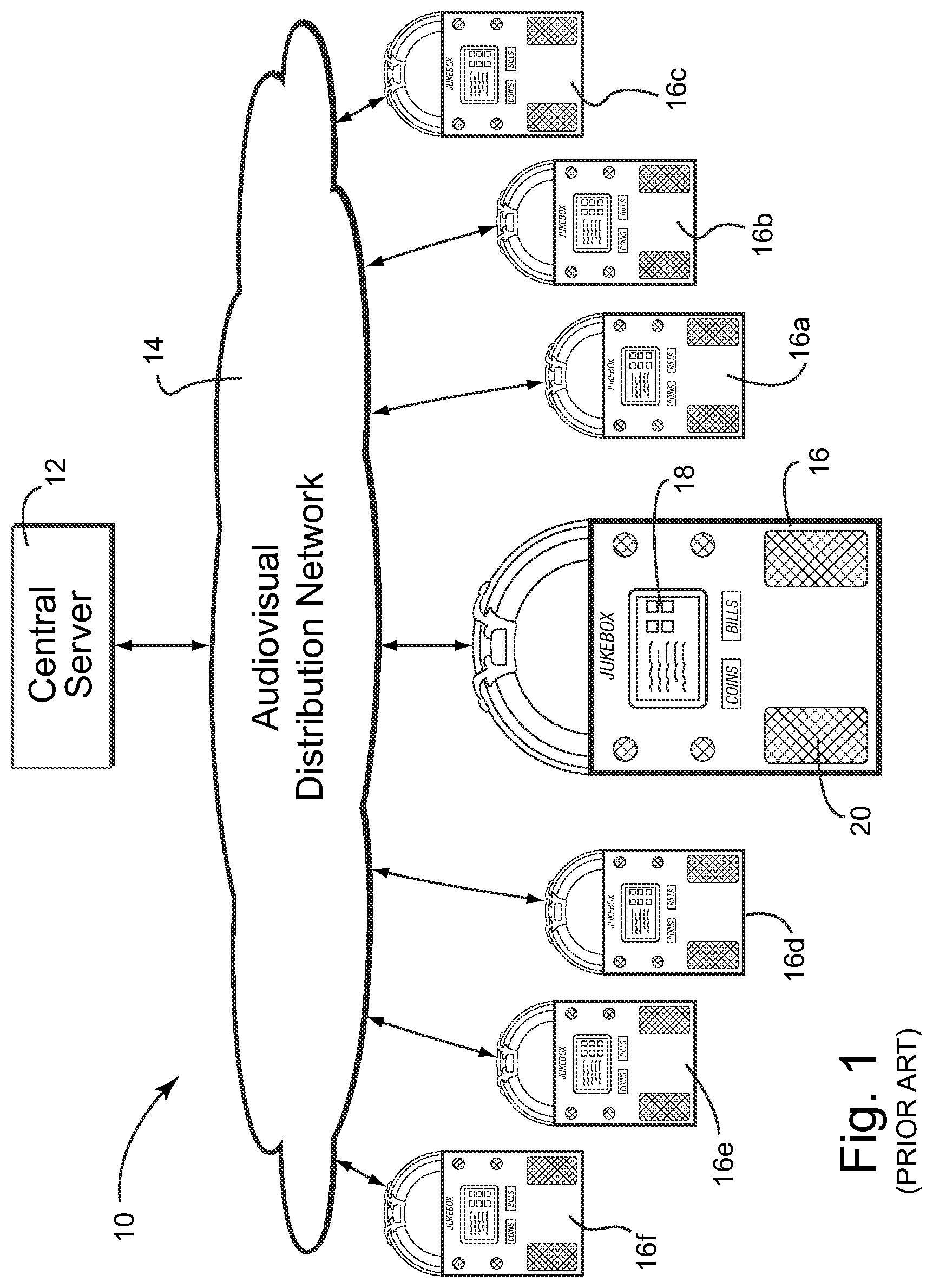 Patent US11775146 — Digital jukebox device with improved karaoke-related user interfaces, and associated methods — Figure 1