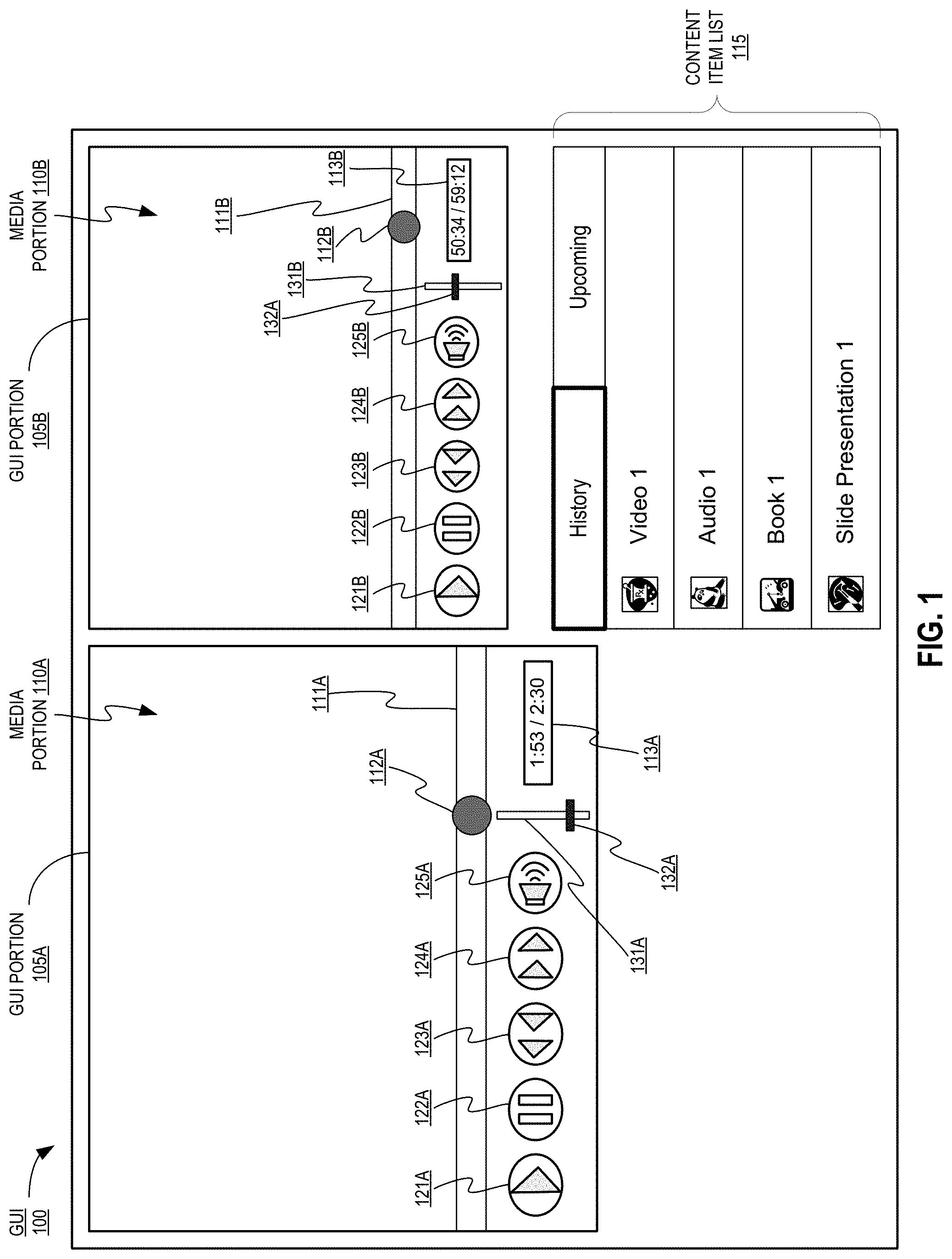 Patent US11775152 — Presenting content items and performing actions with respect to content items — Figure 1