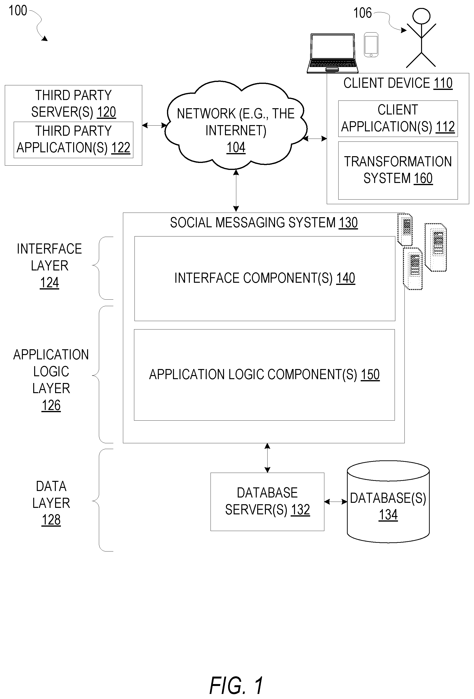 Patent US11775158 — Device-based image modification of depicted objects — Figure 1