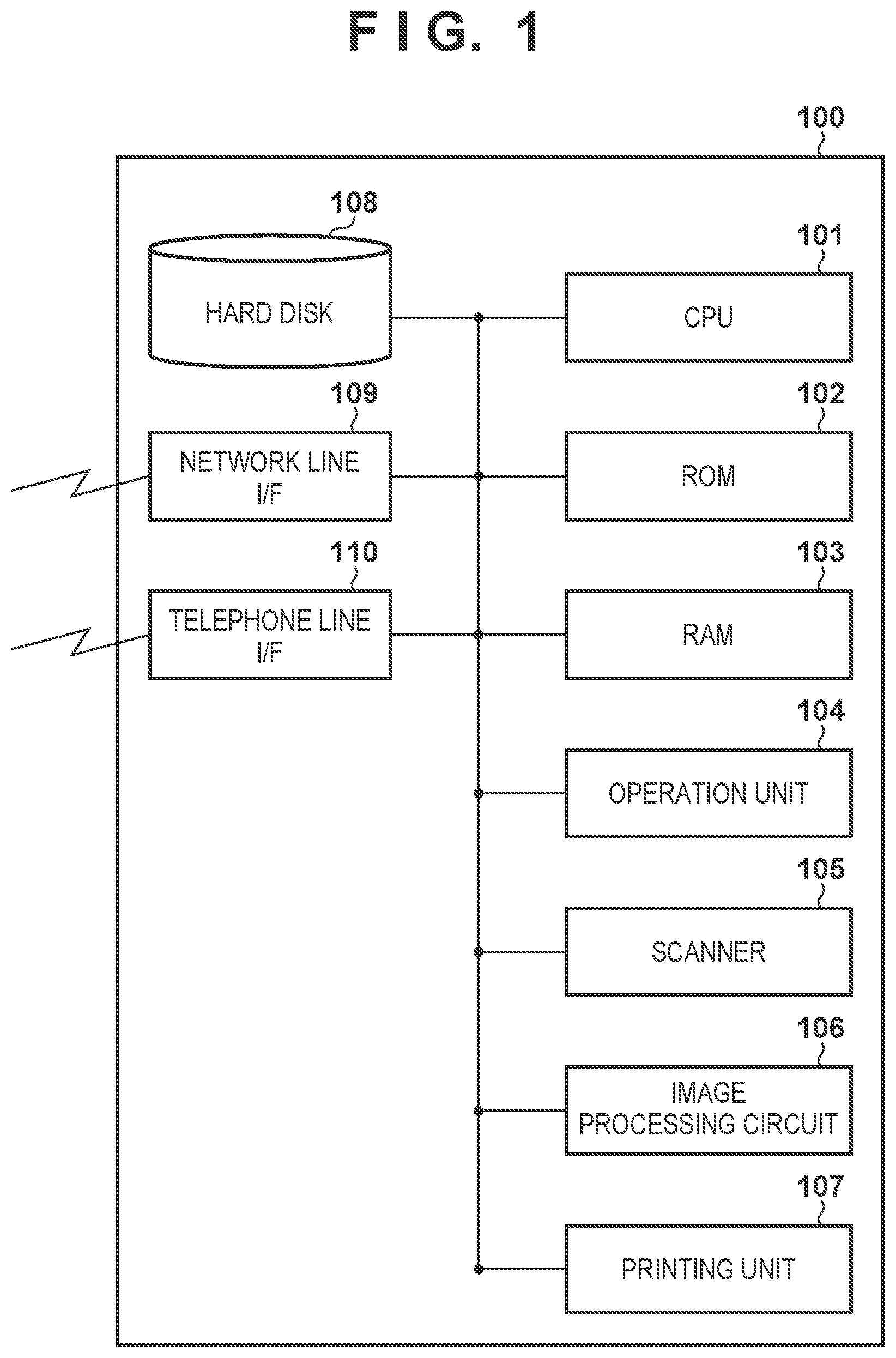 Patent US11775227 — Job processing apparatus that displays job history screen, control method for job processing apparatus, and non-transitory computer-readable storage medium — Figure 1