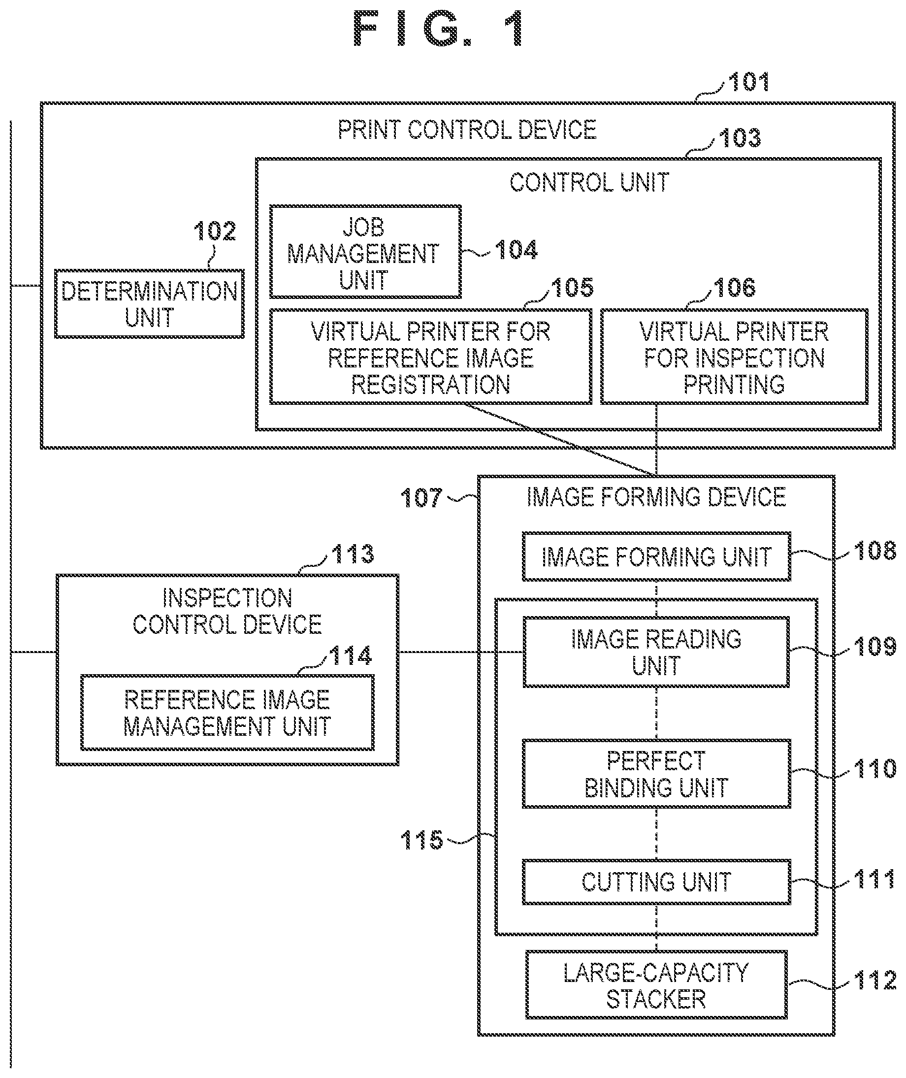 Patent US11775233 — Print control system, print control method, print control device, and media — Figure 1
