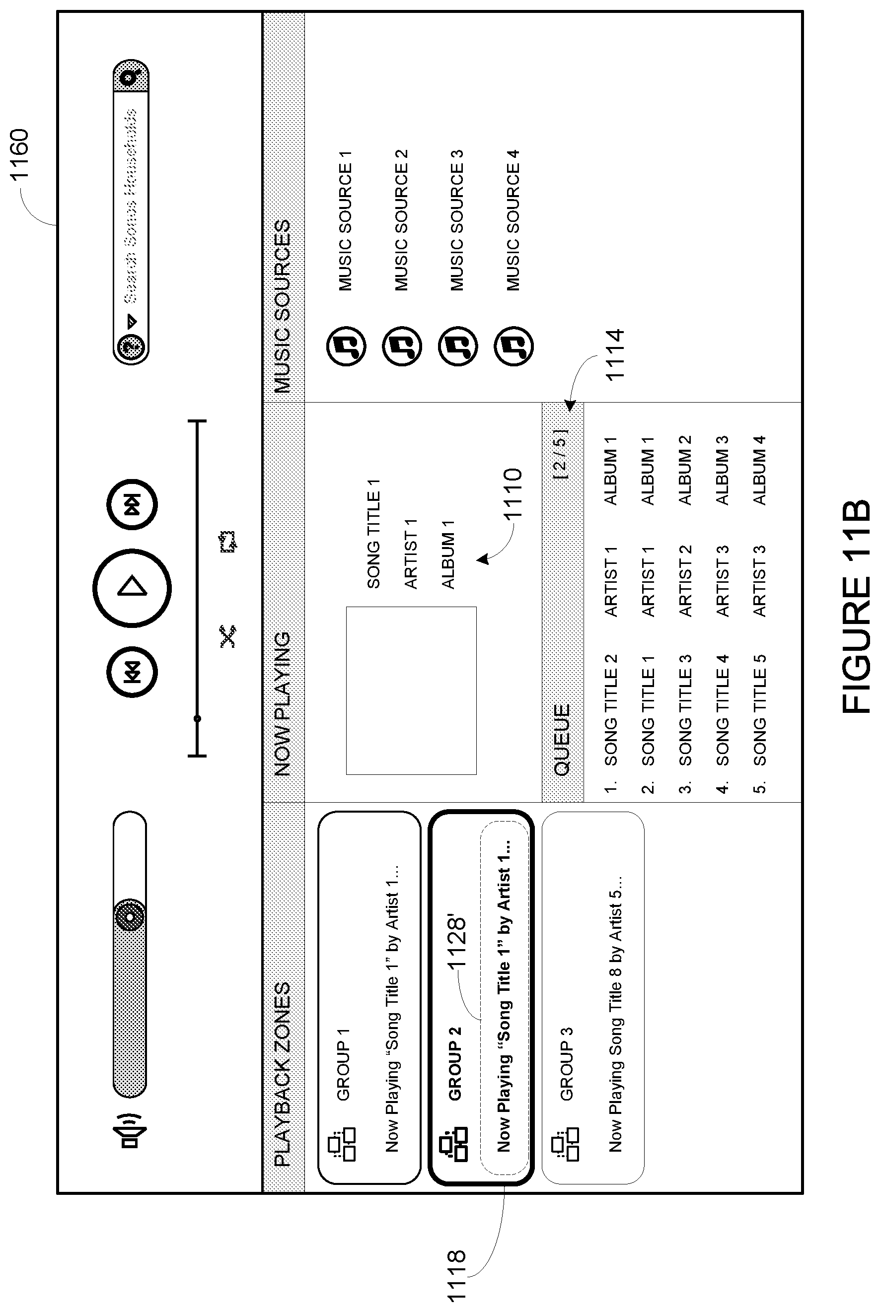Patent US11775251 Figure 12 – Playback transfer in a media playback system