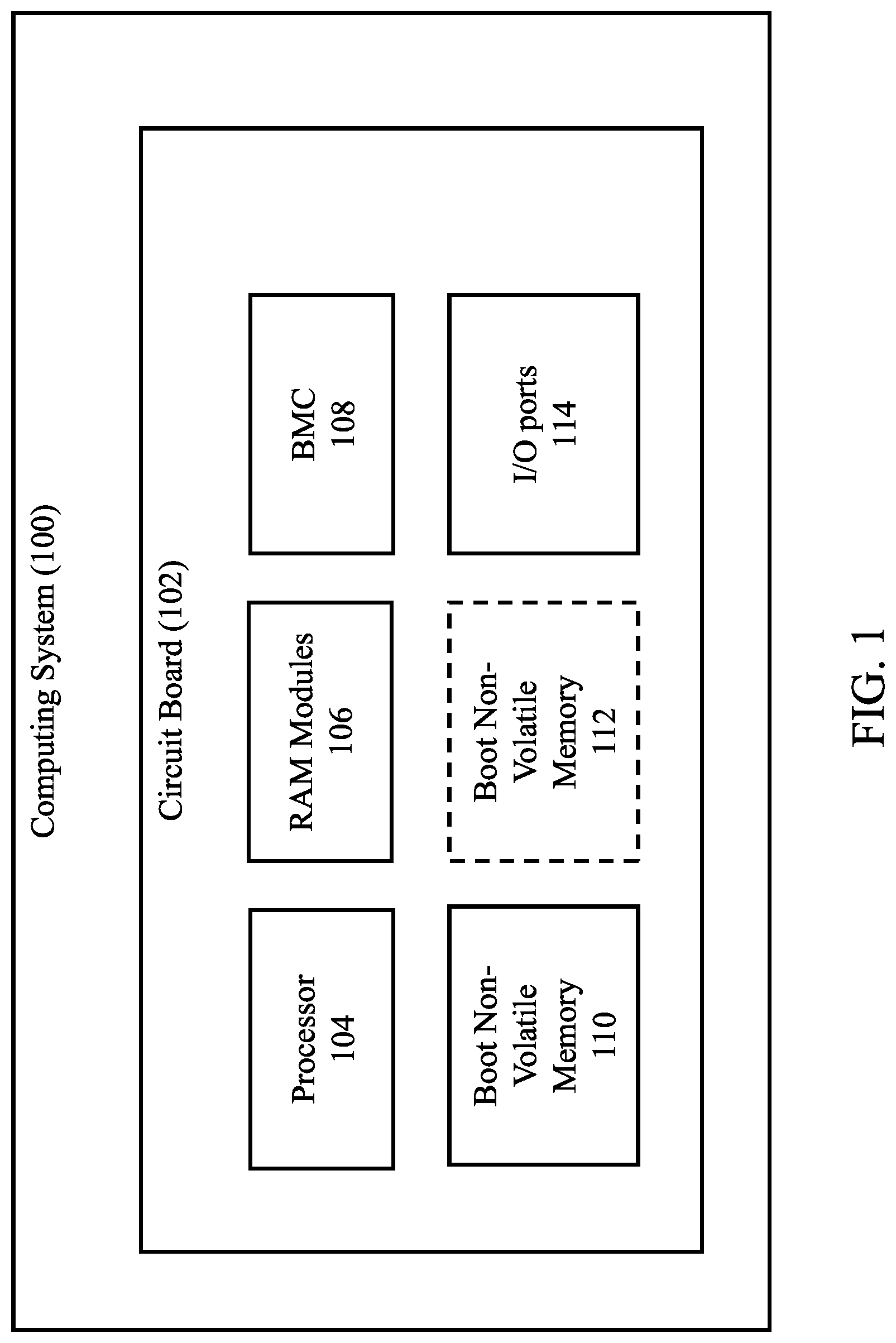 Patent US11775314 — System and method for BMC and BIOS booting using a shared non-volatile memory module — Figure 1