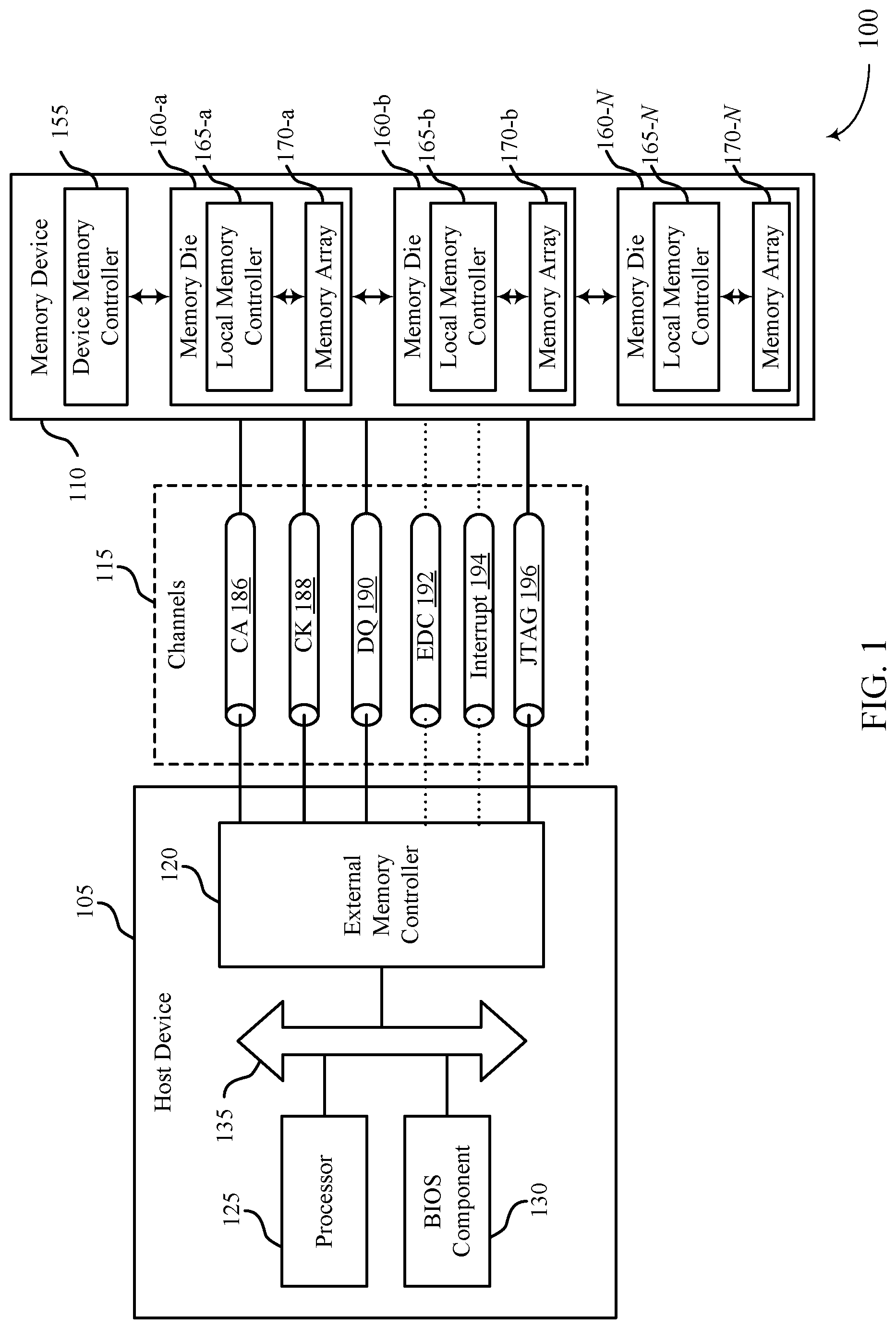Patent US11775378 — Memory health status reporting — Figure 1