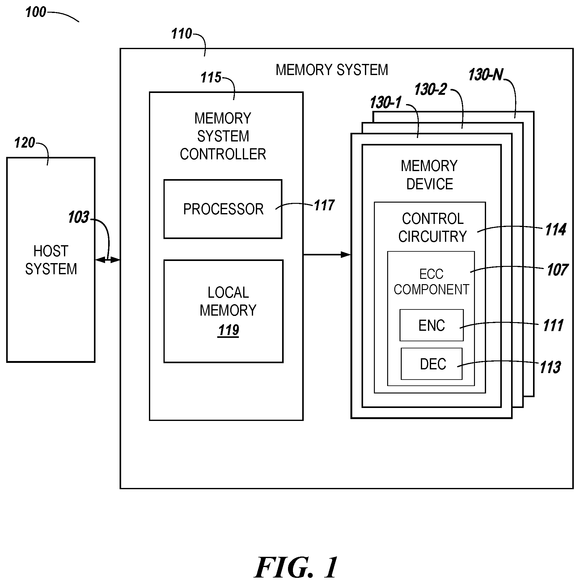 Patent US11775382 — Modified parity data using a poison data unit — Figure 1