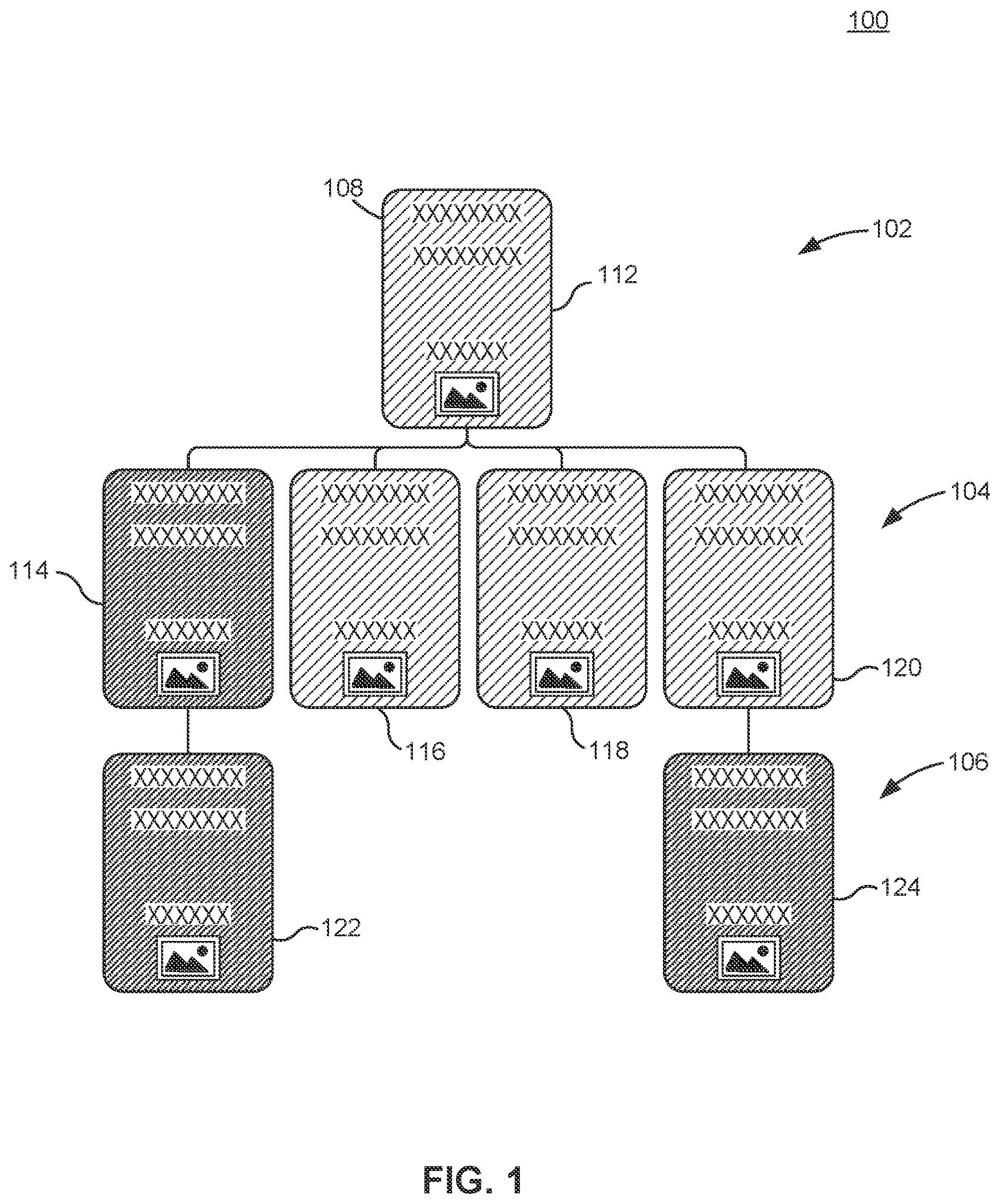 Patent US11775571 — Graphically representing related record families using a phantom parent node — Figure 1