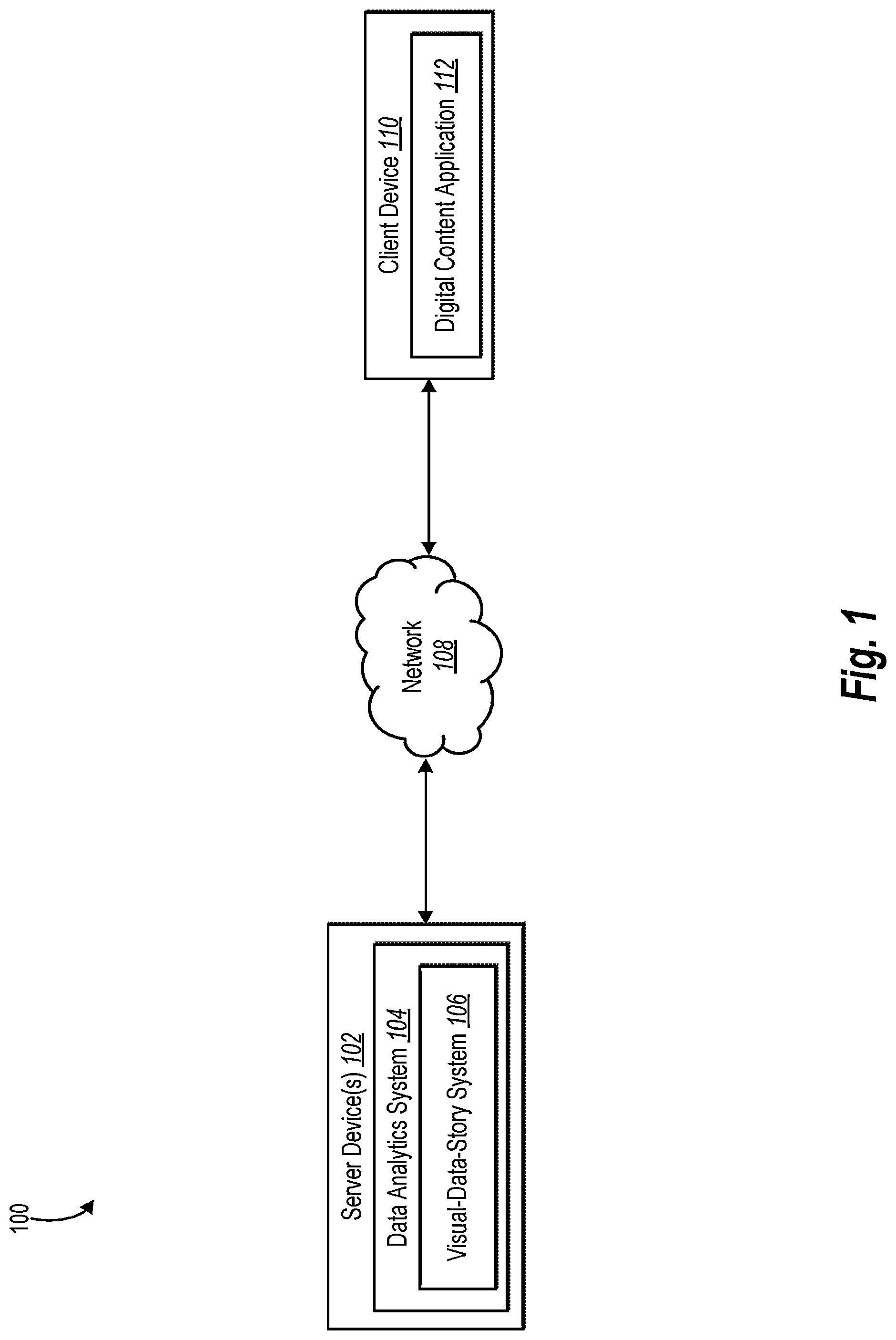 Patent US11775582 — Generating visual data stories — Figure 1