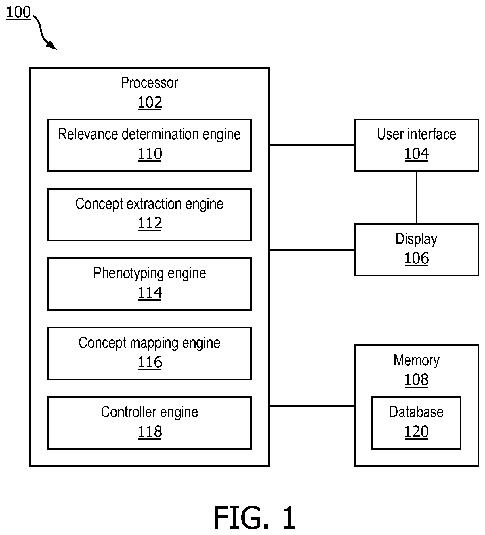 Patent US11775585 — System and method for prioritization and presentation of heterogeneous medical data — Figure 1