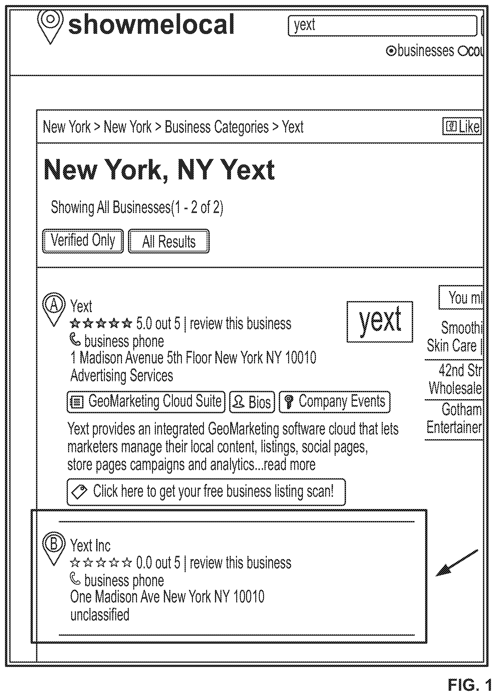 Patent US11775603 — Suppressing a duplicate listing from search results generated by a provider system — Figure 1