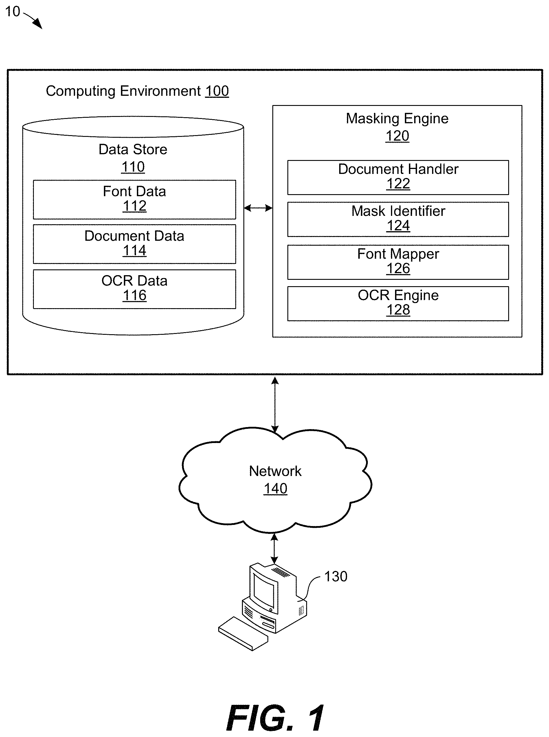 Patent US11775749 — Content masking attacks against information-based services and defenses thereto — Figure 1