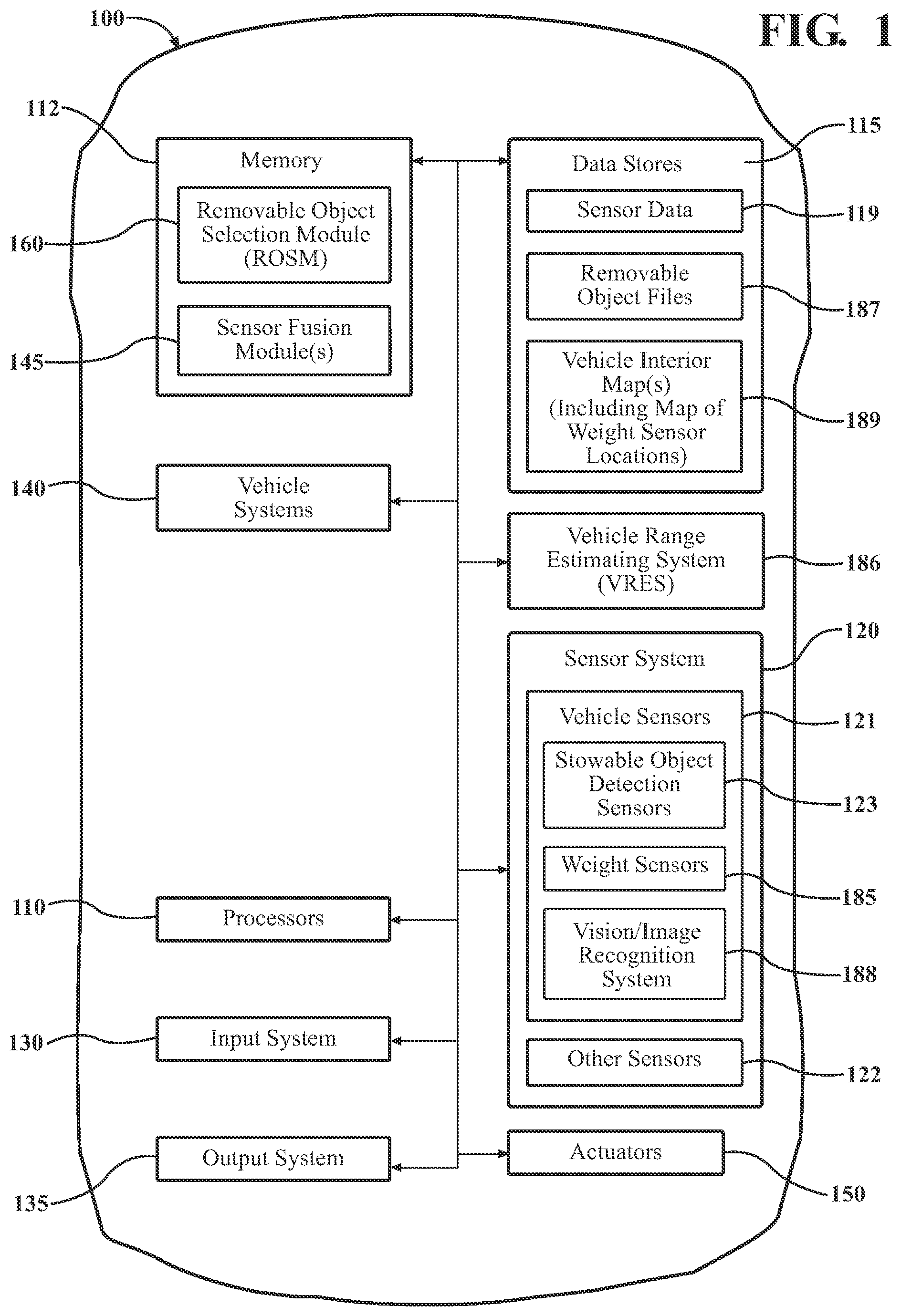 Patent US11775846 — System and method for determining variations in estimated vehicle range — Figure 1