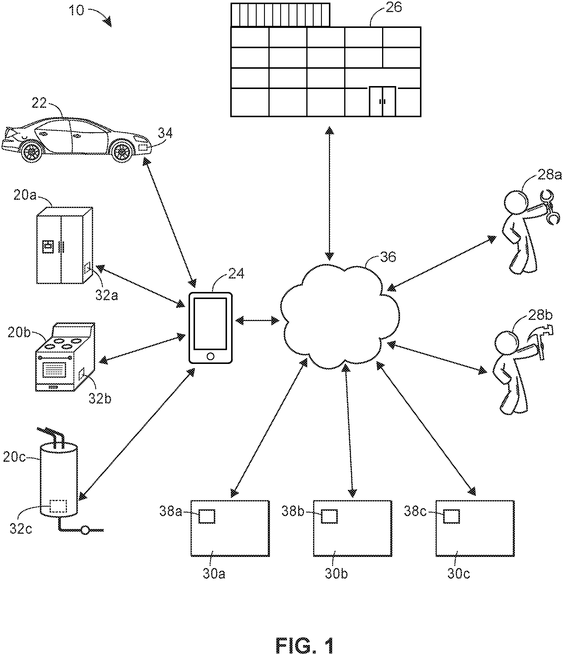 Patent US11775940 — Systems and methods for ordering a replacement component or repair service — Figure 1