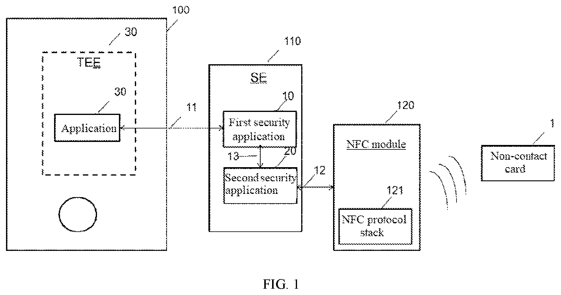 Patent US11775956 — Non-contact communication method and communication device — Figure 1