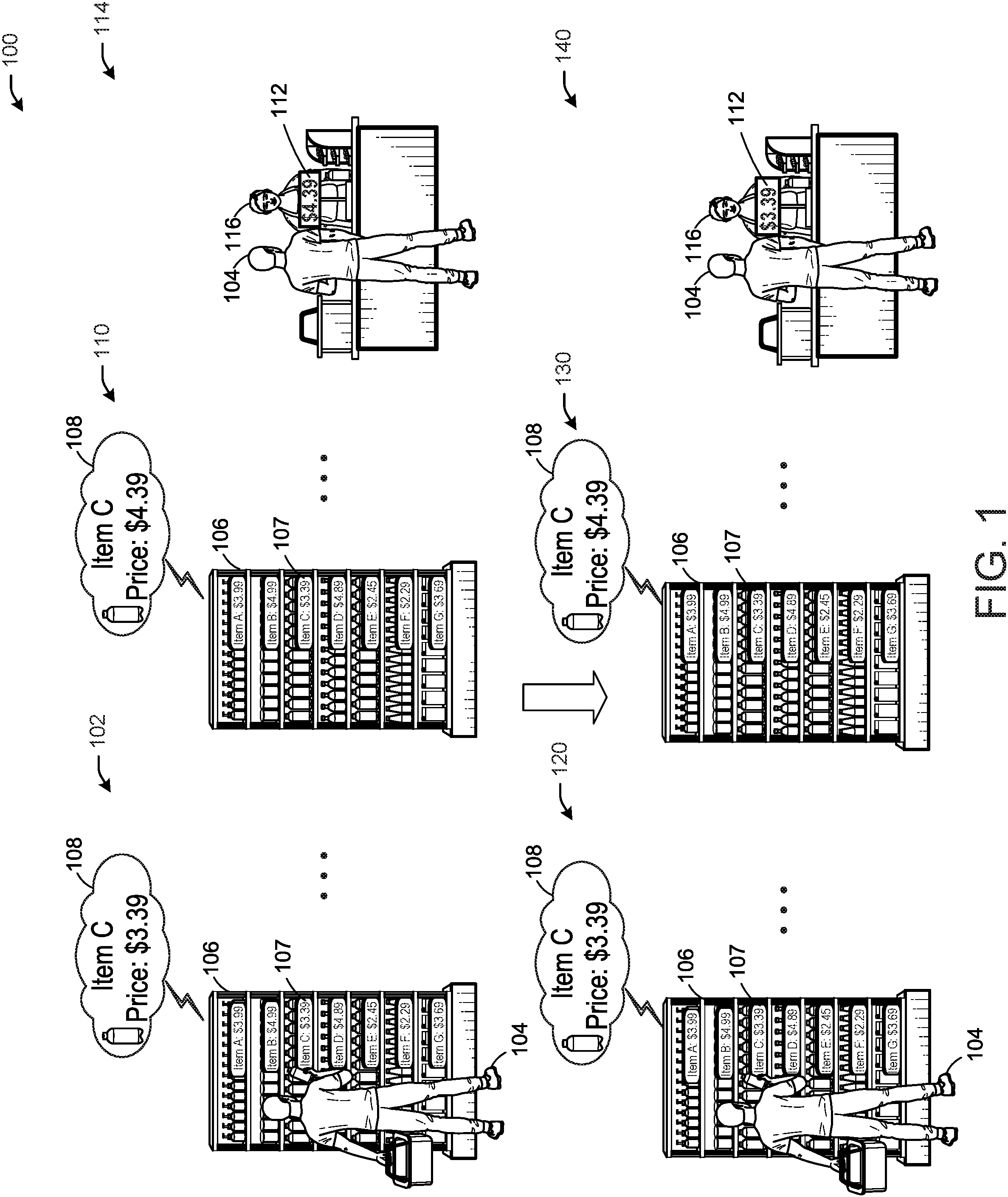 Patent US11776021 — Synchronizing presentation across multiple devices — Figure 1