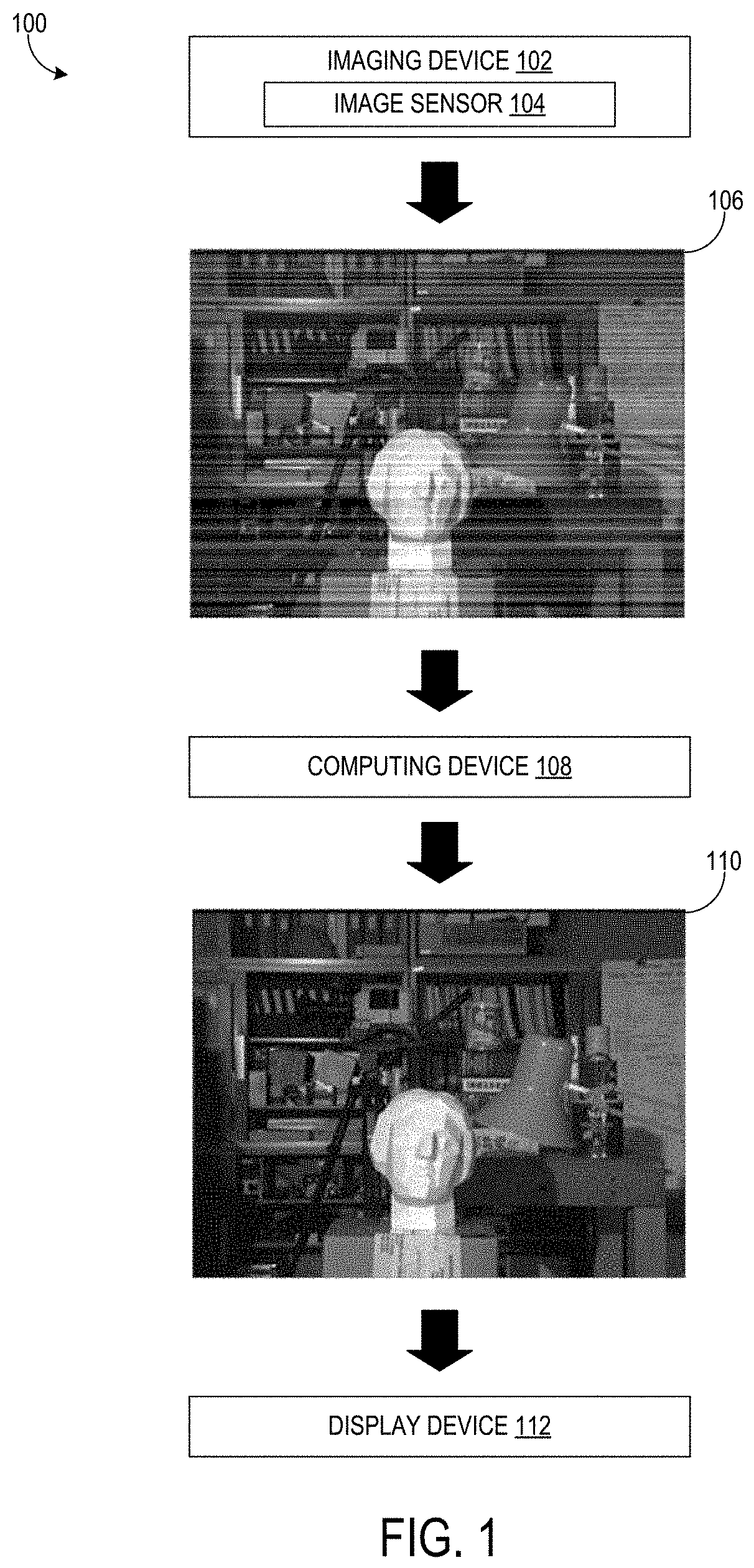 Patent US11776138 Figure 1 – Correcting line bias in an image