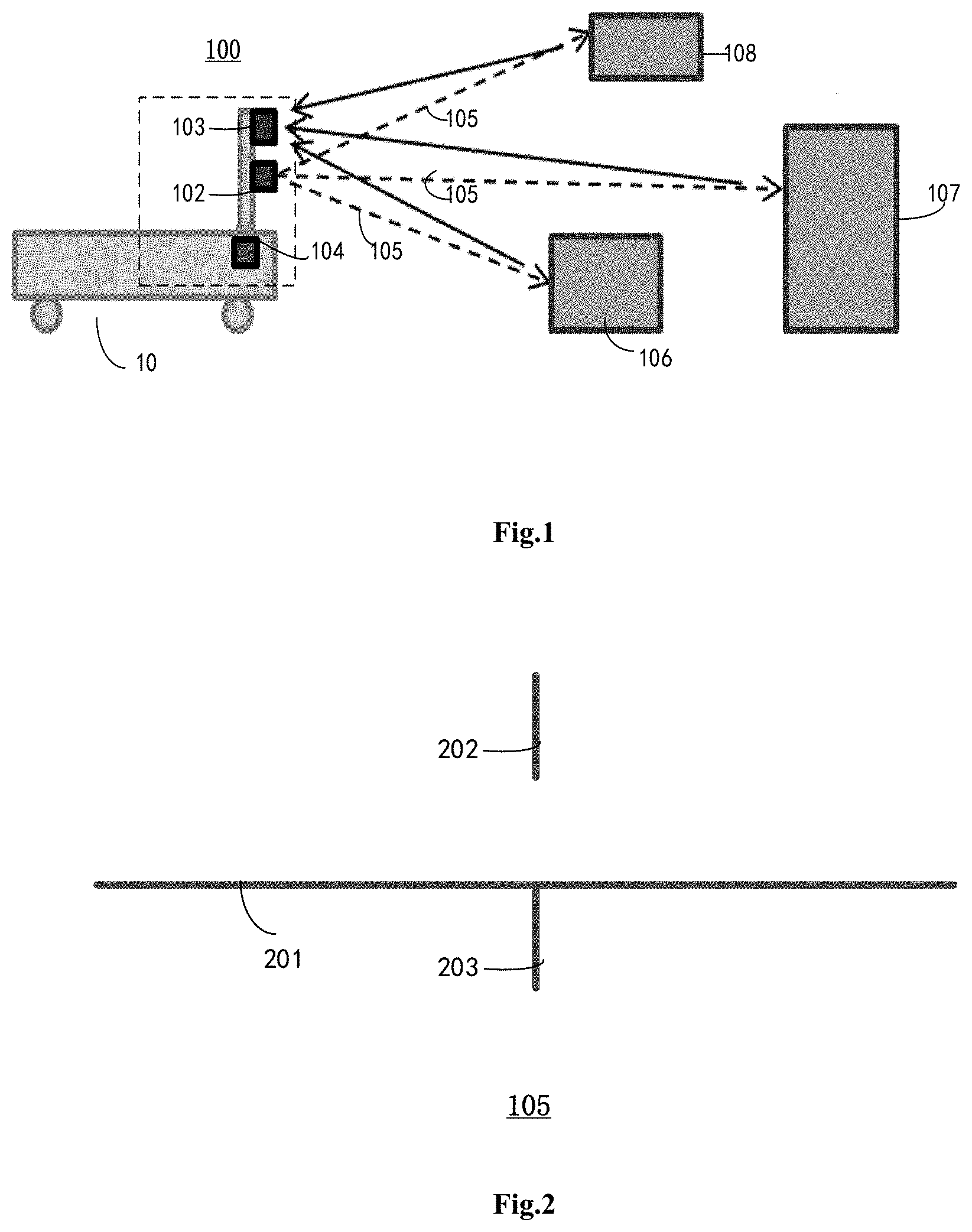 Patent US11776152 — Mobile apparatus obstacle detection system, mobile apparatus, and ground-sweeping robot — Figure 1