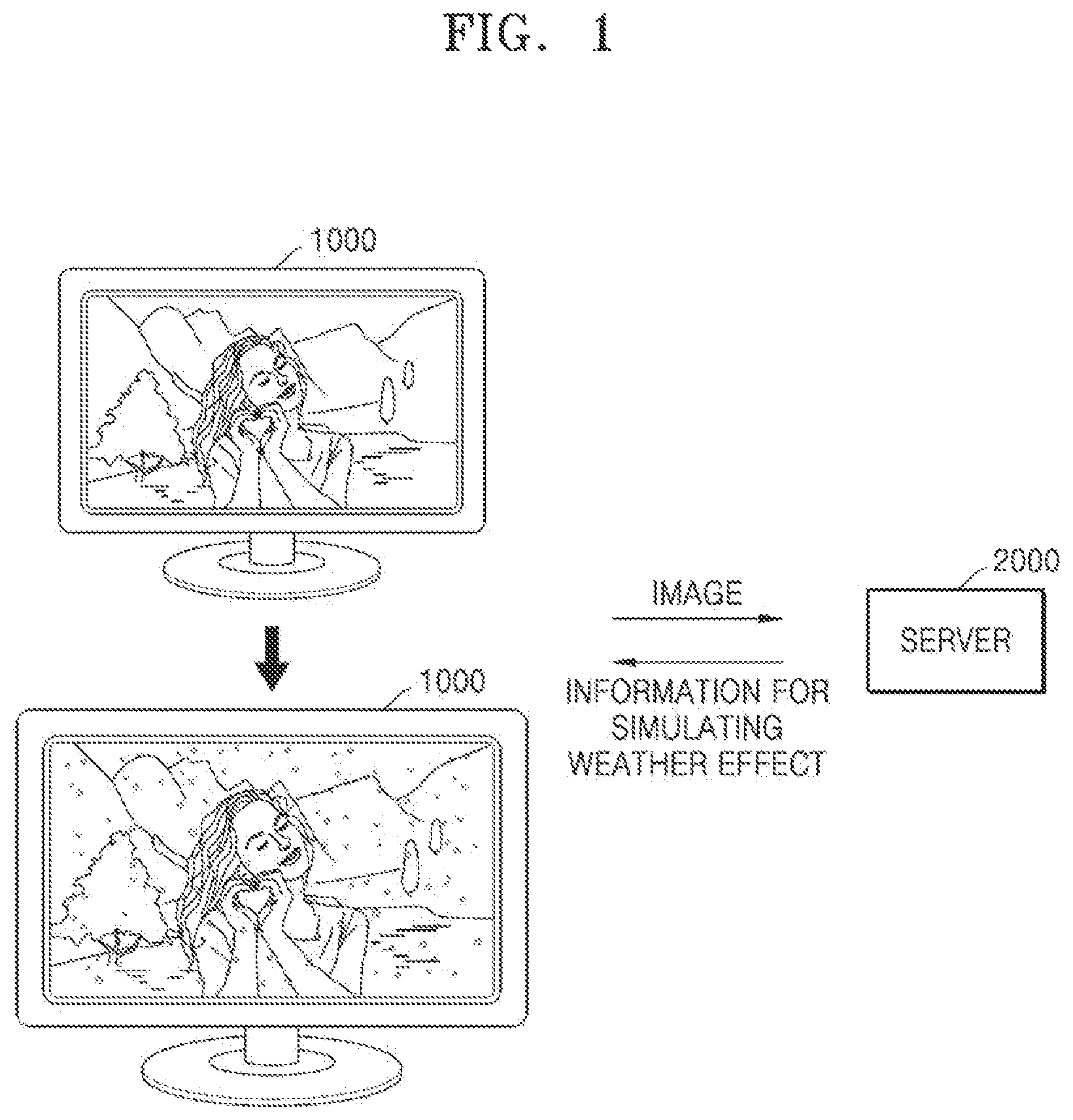 Patent US11776224 — System and method for providing weather effect in image — Figure 1