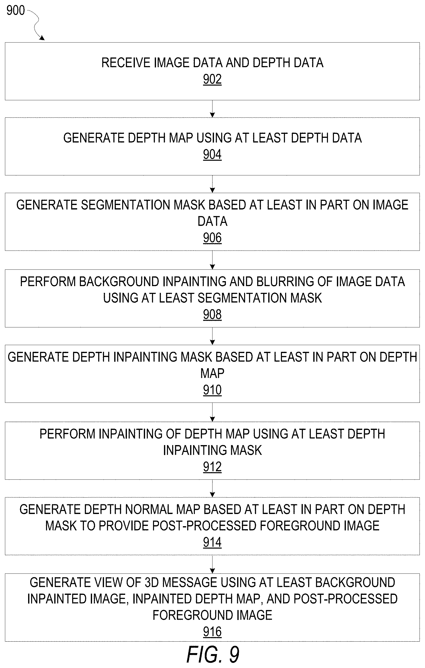 Patent US11776233 Figure 9 – Beautification techniques for 3D data in a messaging system
