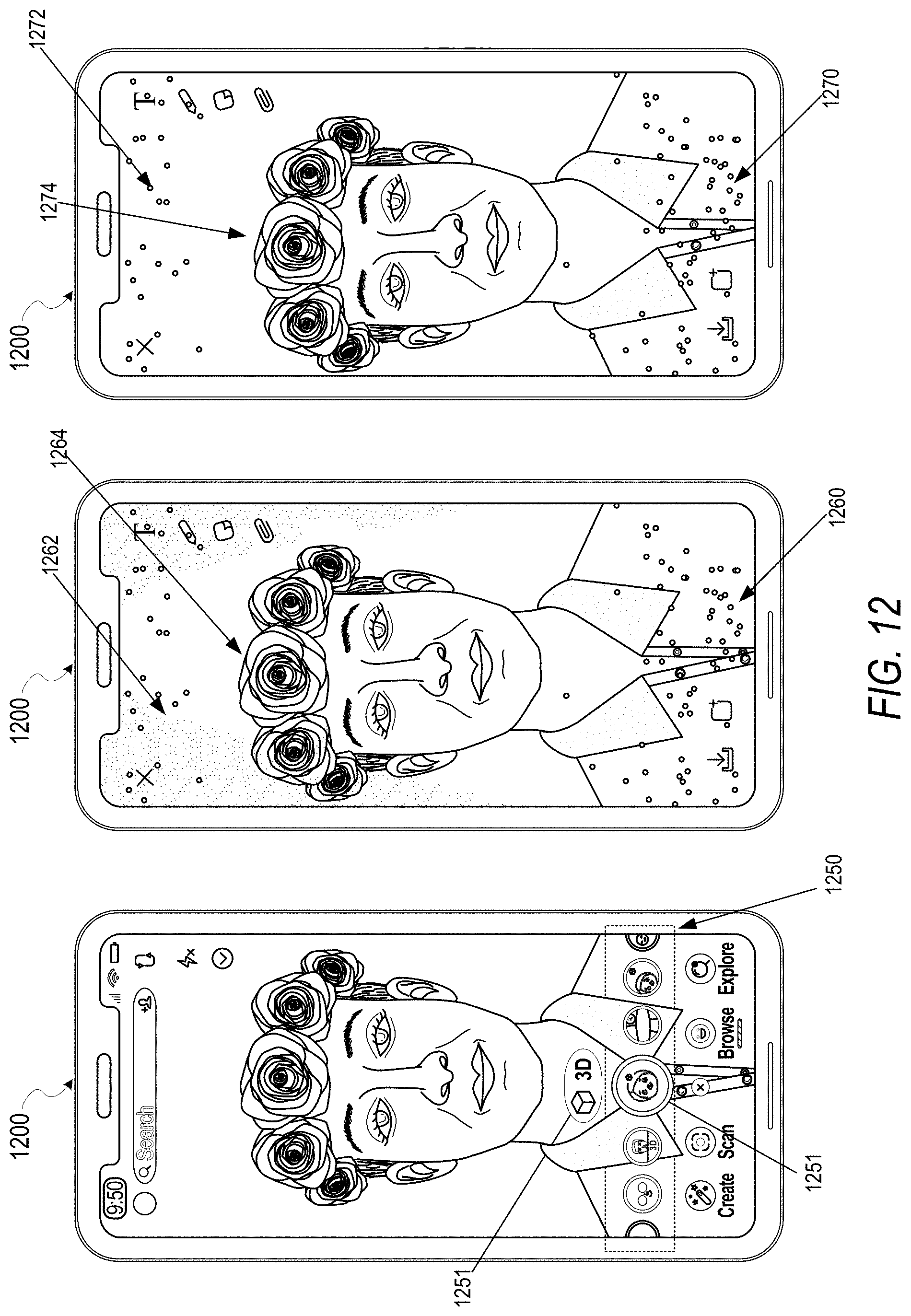 Patent US11776233 Figure 12 – Beautification techniques for 3D data in a messaging system