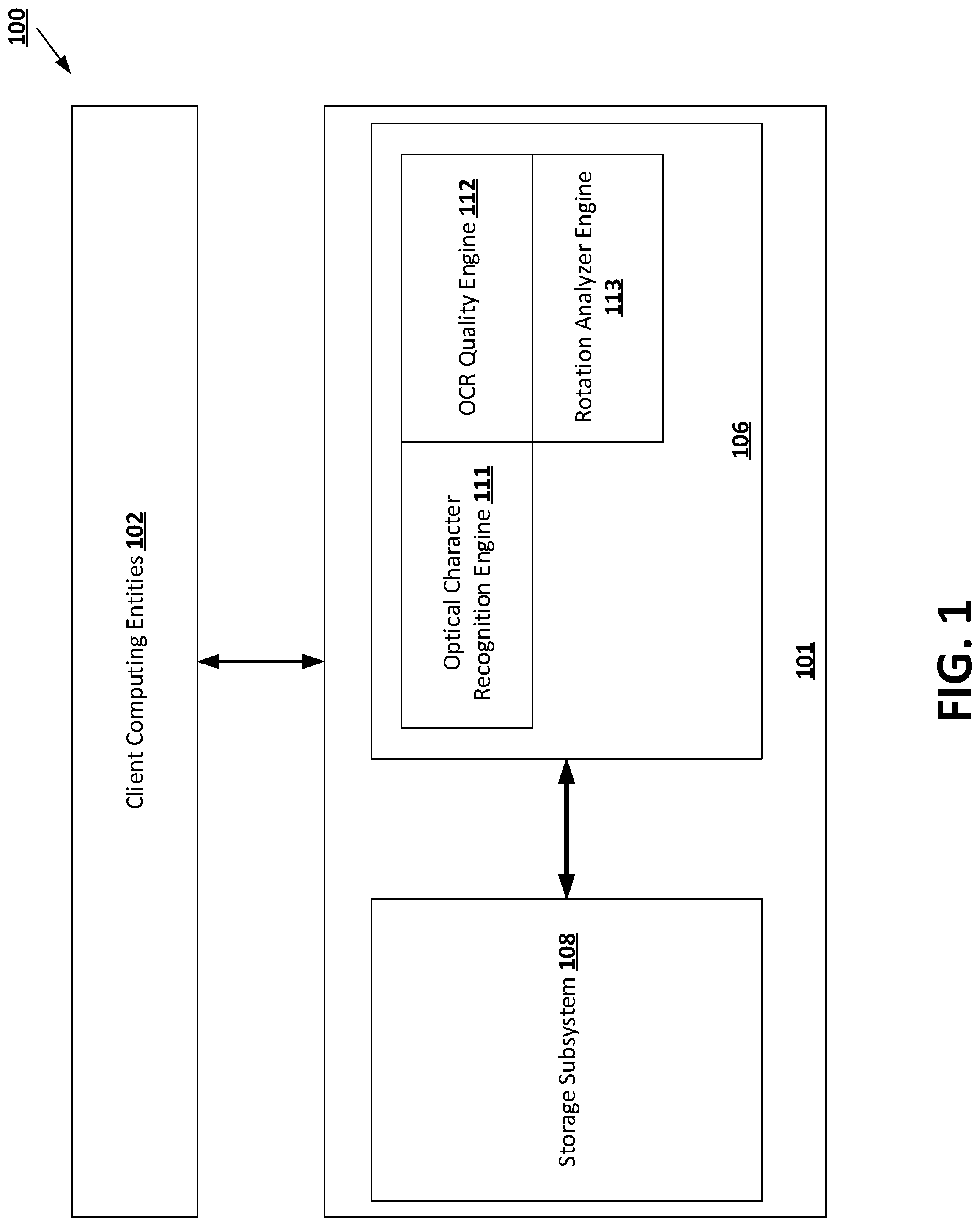Patent US11776248 — Systems and methods for automated document image orientation correction — Figure 1
