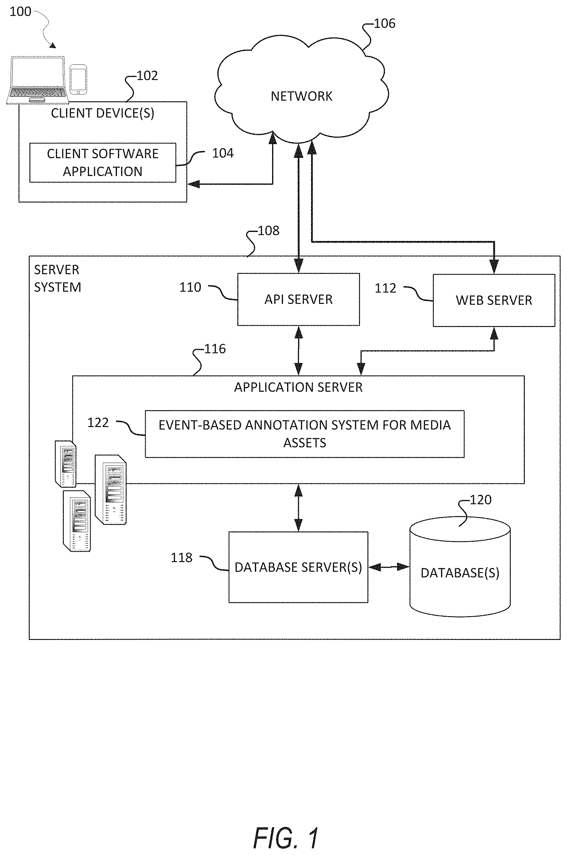 Patent US11776261 — Context-aware event based annotation system for media asset — Figure 1