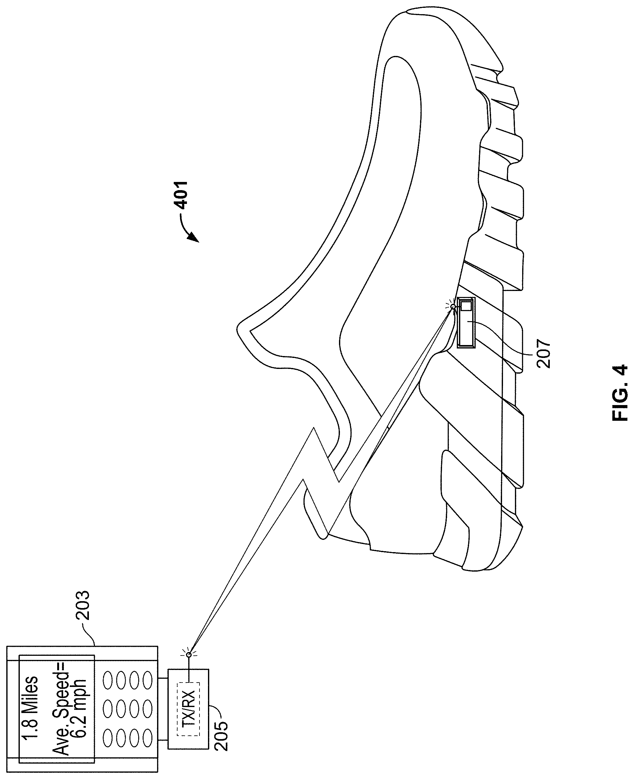 Patent US11776321 Figure 4 – Monitoring fitness using a mobile device