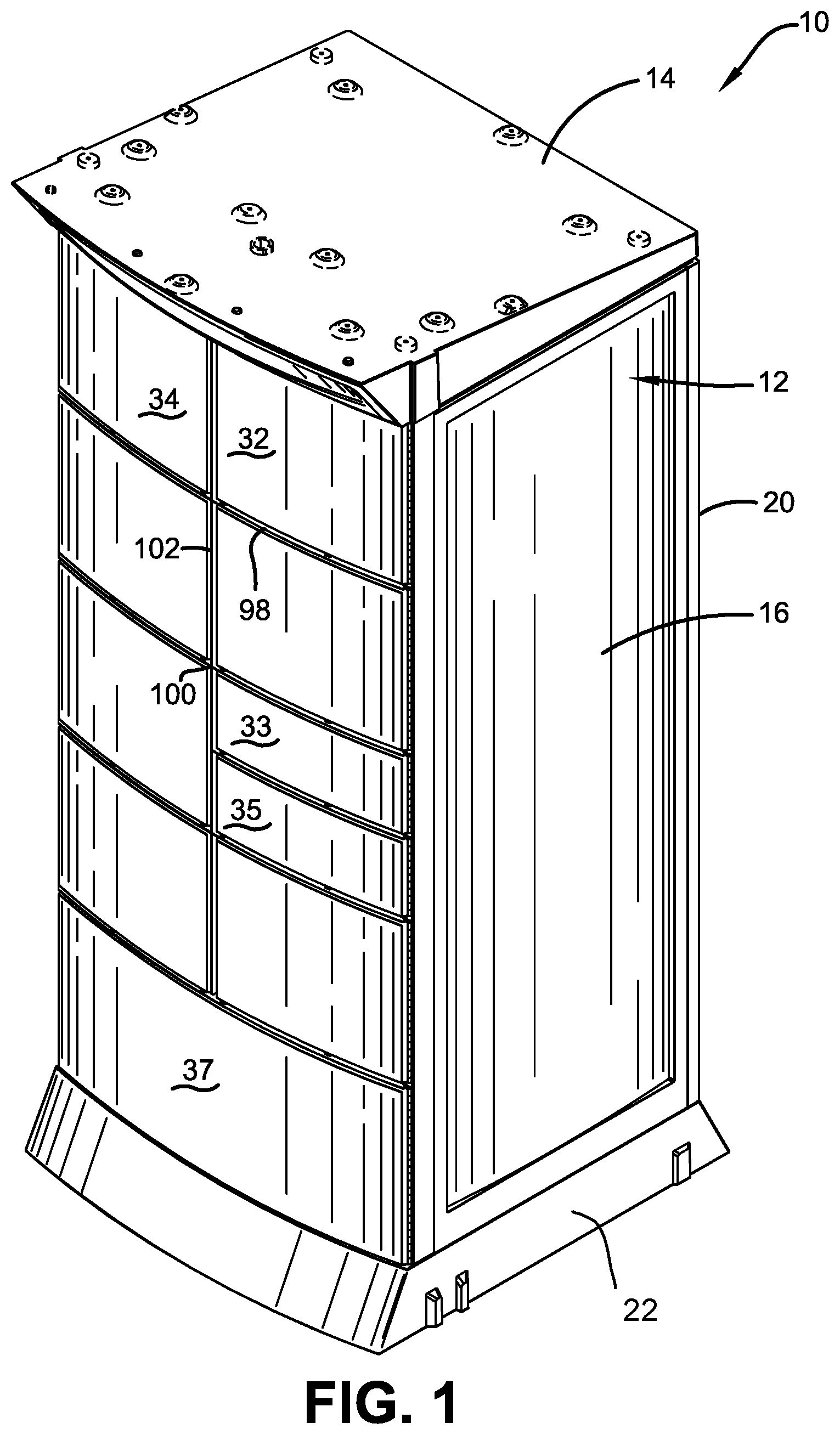 Patent US11776338 Figure 1 – System for parcel transport and tracking operated responsive to data bearing records