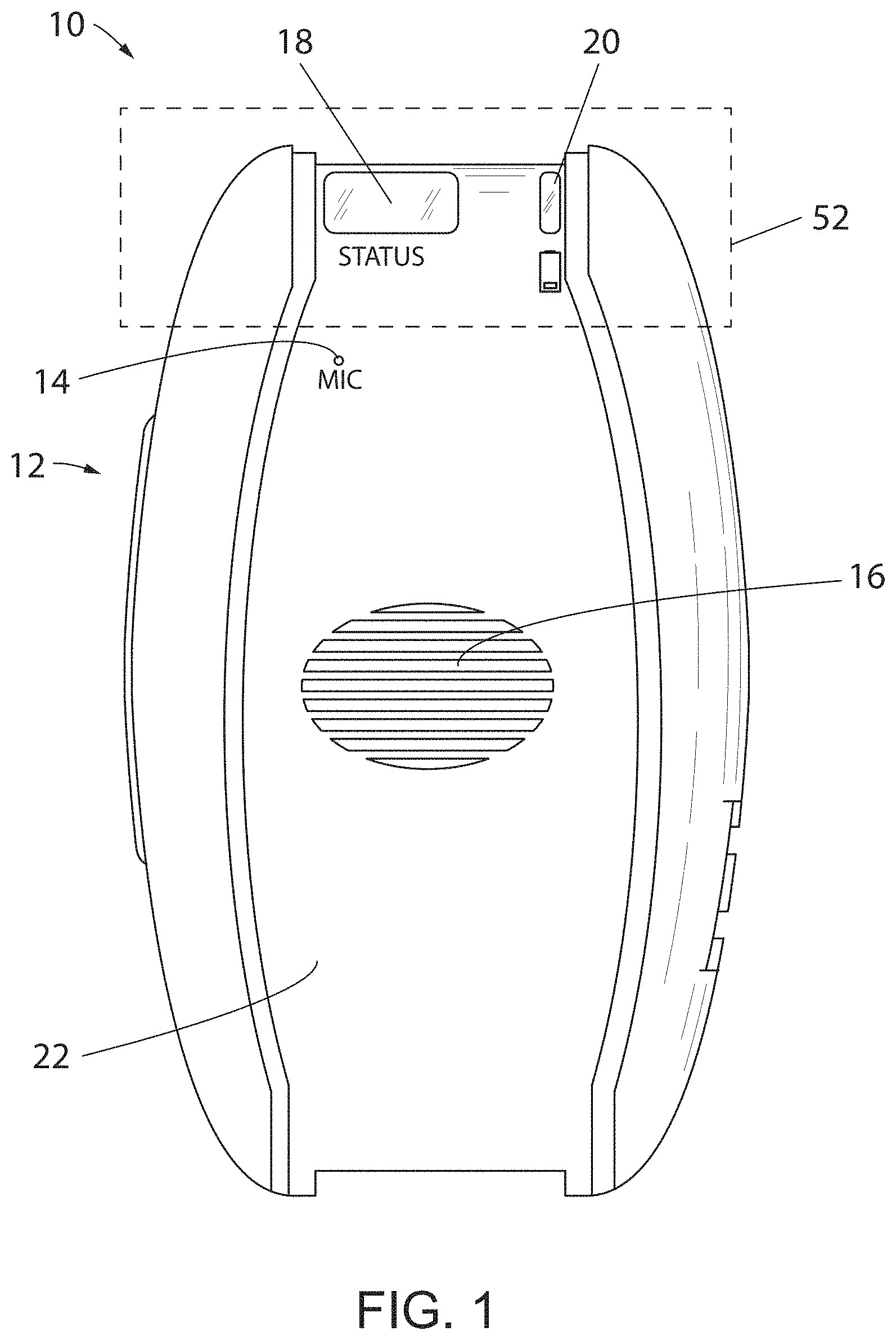 Patent US11776374 — Electronic fall monitoring system — Figure 1
