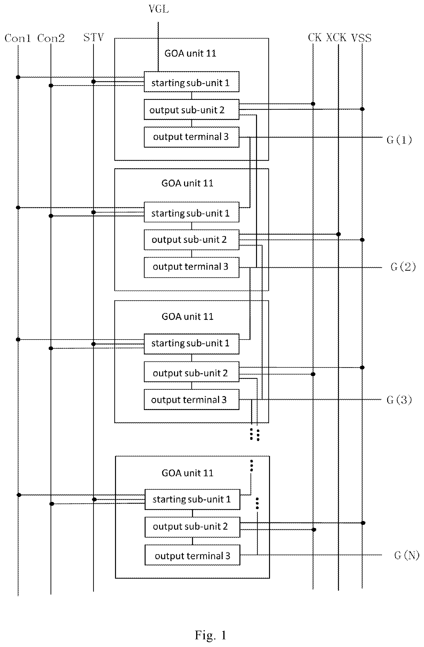 Patent US11776443 — Gate driving circuit and driving method thereof, display panel and display device — Figure 1