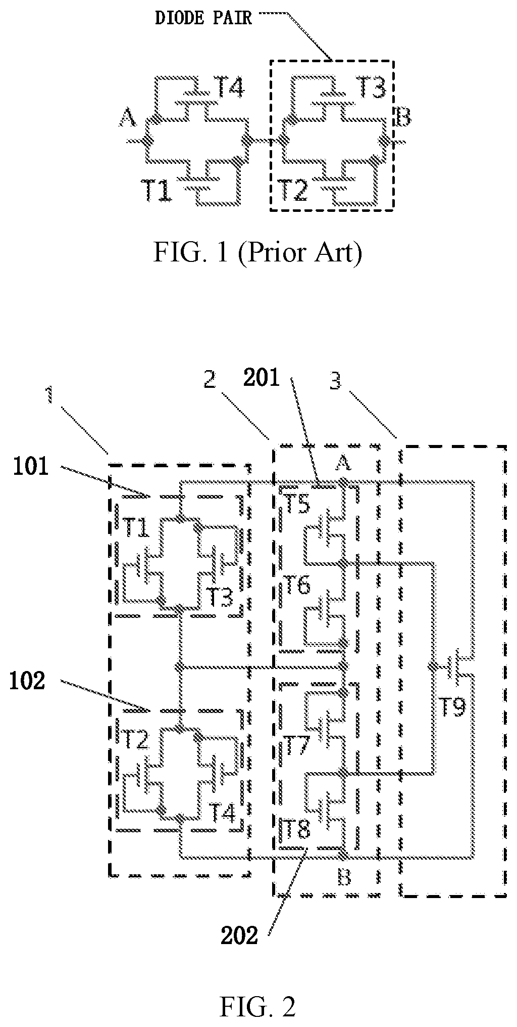 Patent US11776457 — Electrostatic protection circuit and display panel — Figure 1
