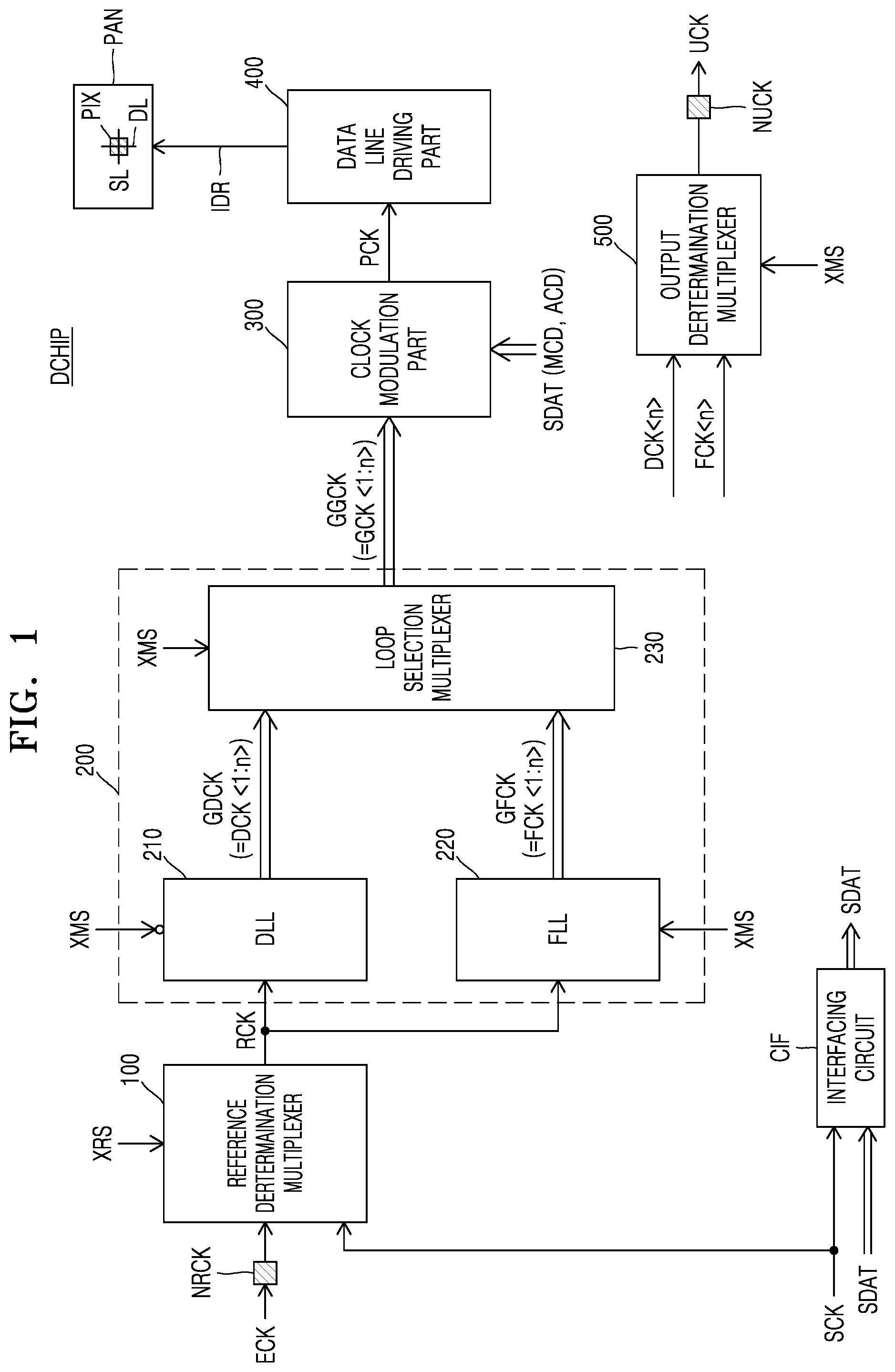 Patent US11776467 — LED driver chip capable of being used for both master chip and slave chip — Figure 1