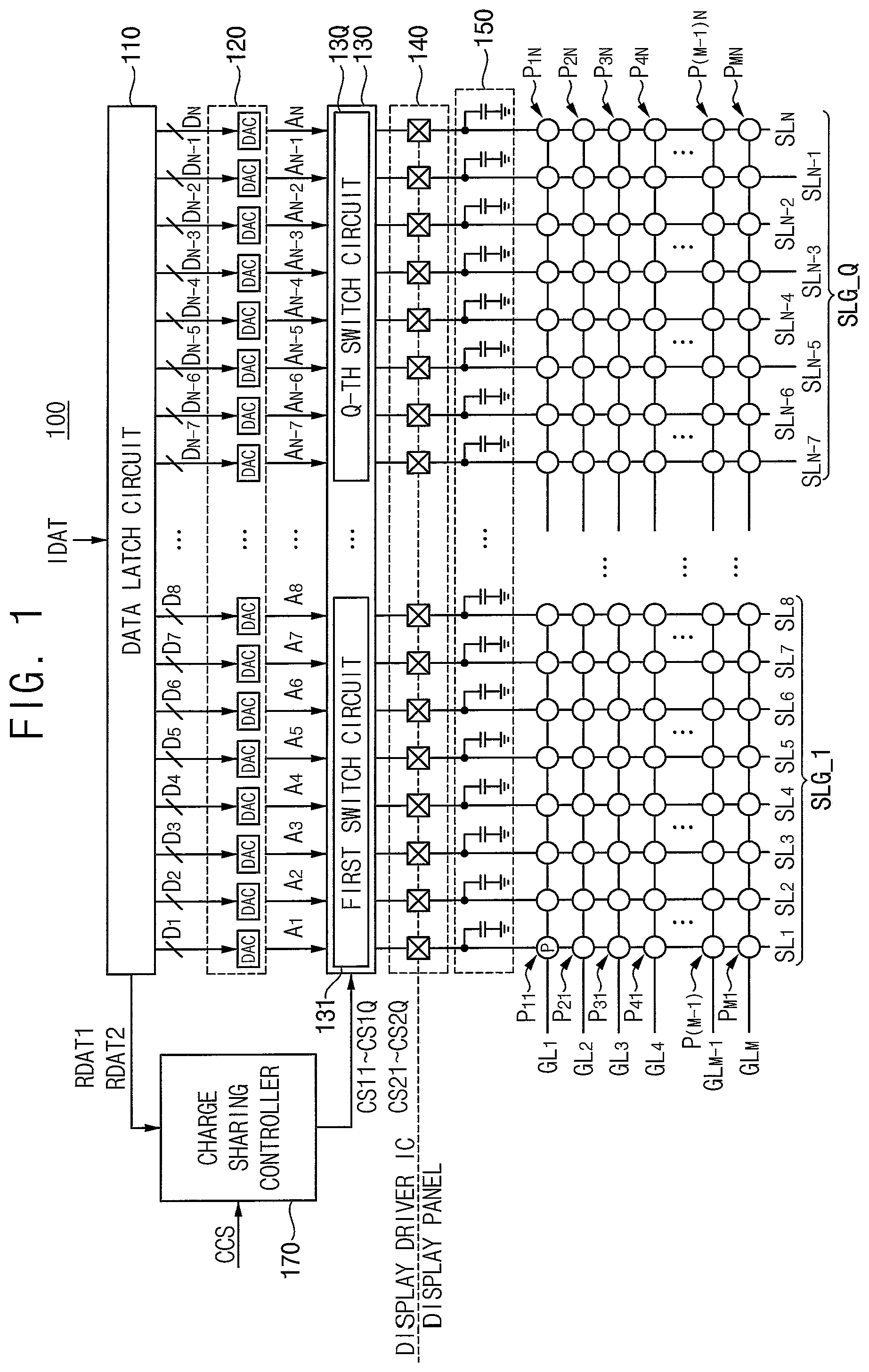 Patent US11776473 — Display device performing charge sharing — Figure 1