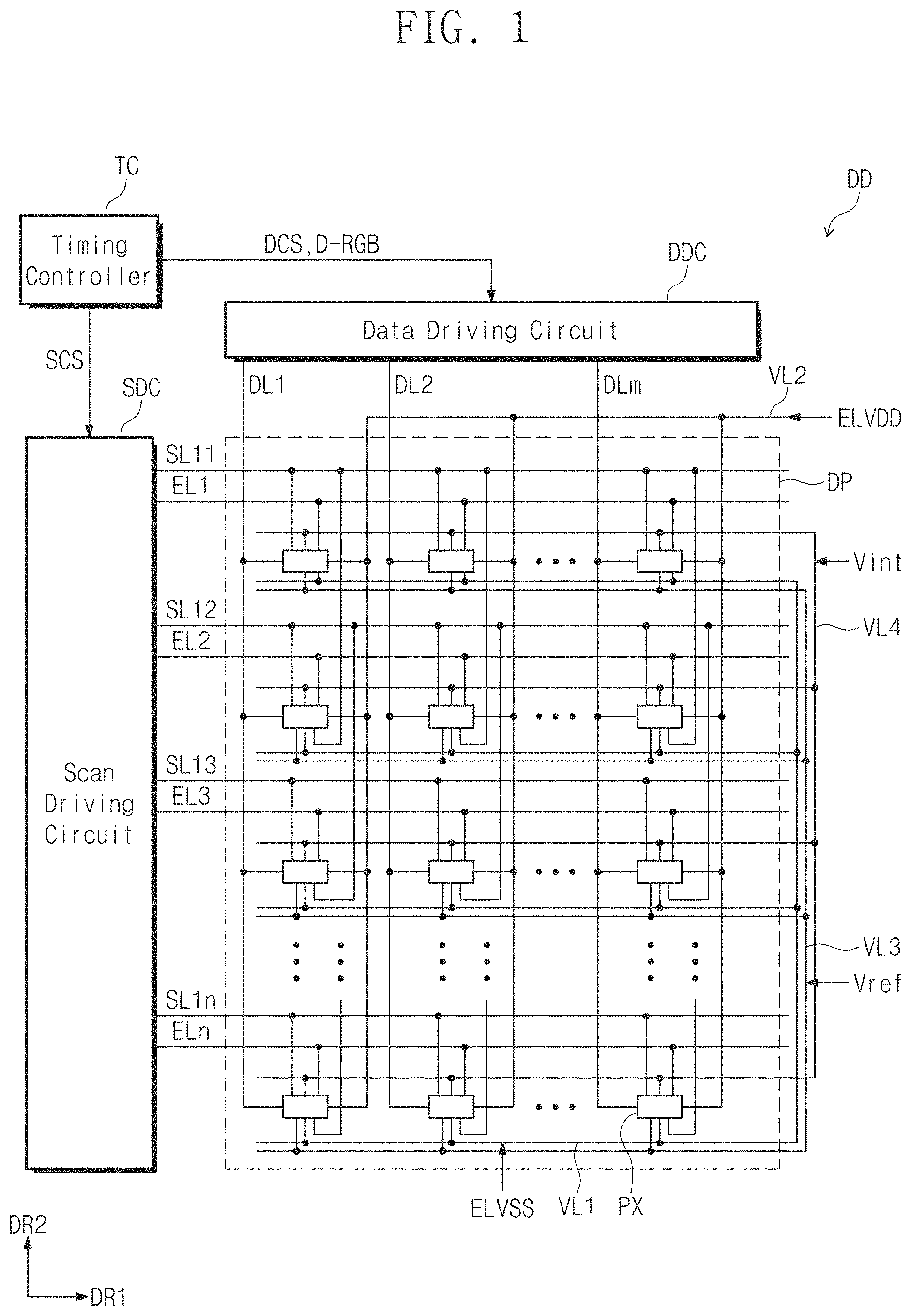 Patent US11776474 — Display device — Figure 1